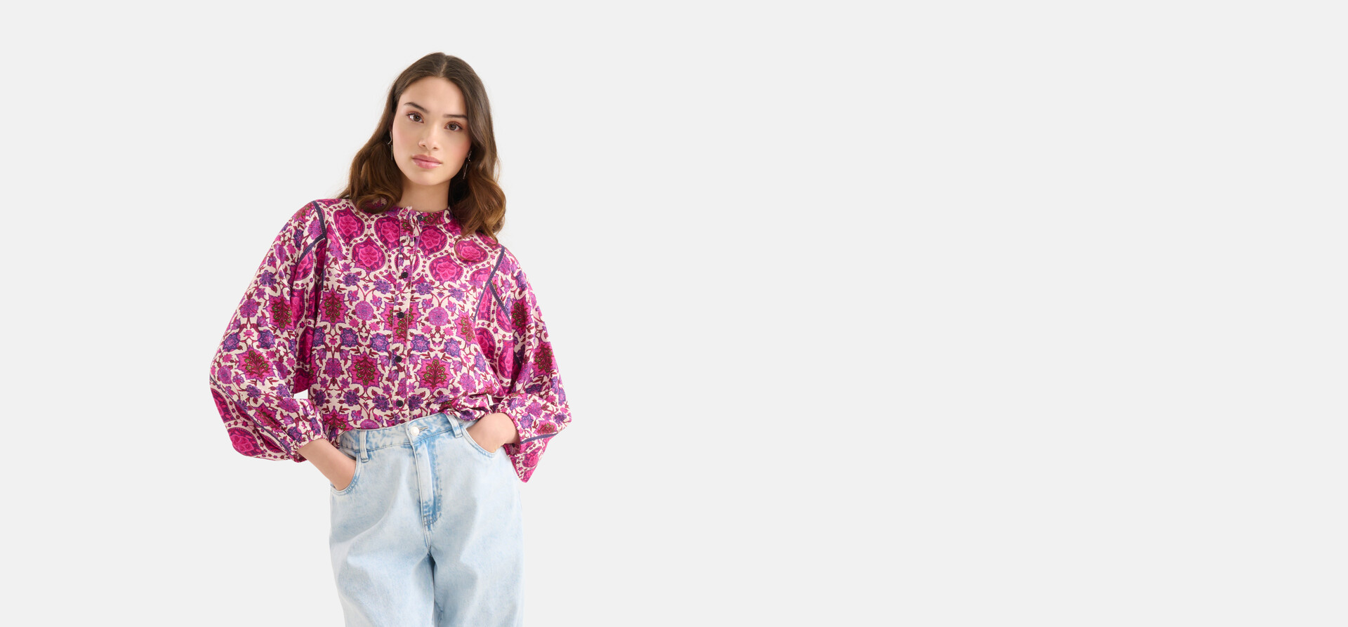 Grafik Print Bluse Lila SHOEBY WOMEN