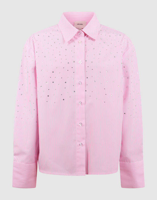 Pinstripe Strass Bluse Hellrosa SHOEBY GIRLS