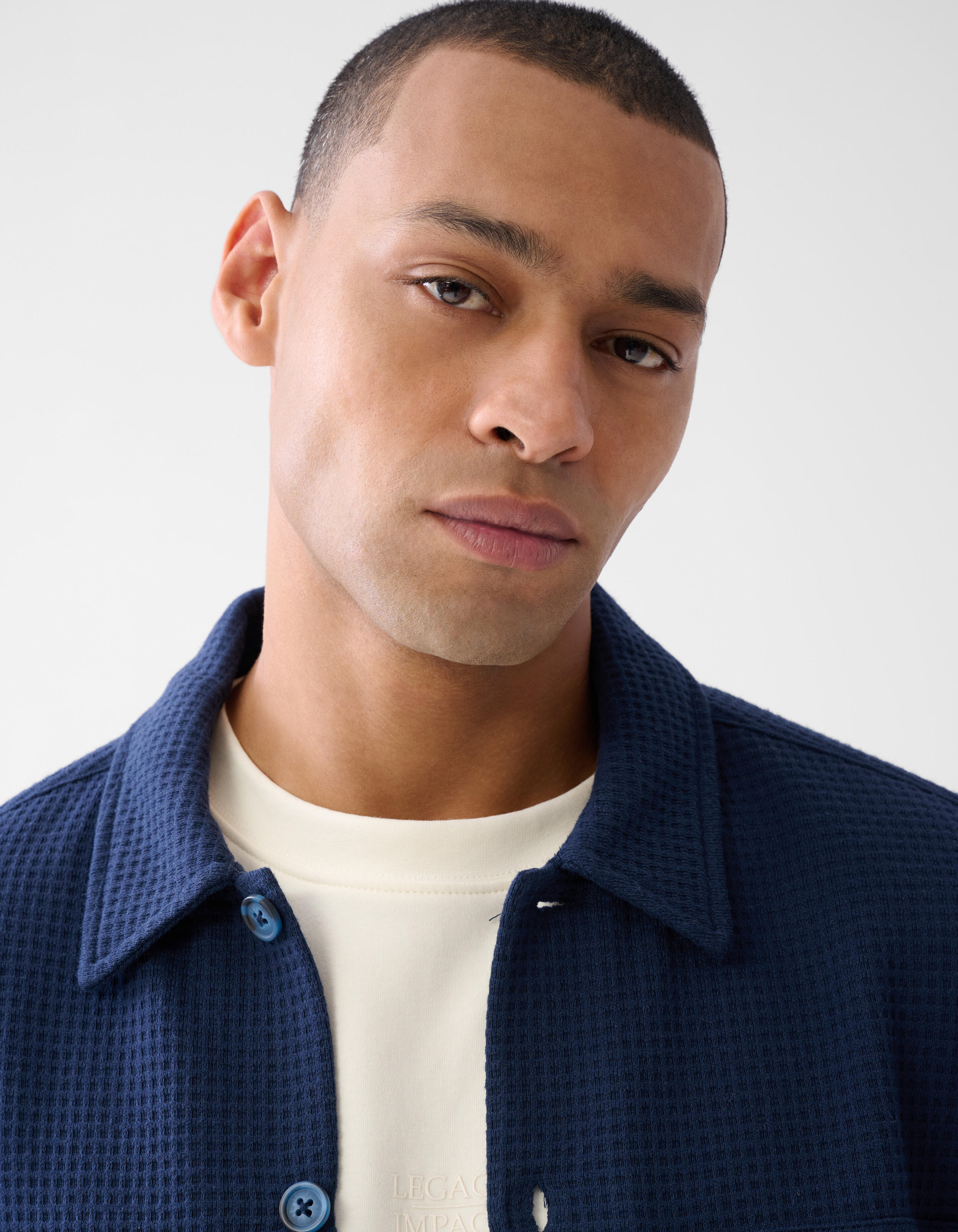 Struktur-Overshirt Dunkelblau SHOEBY MEN
