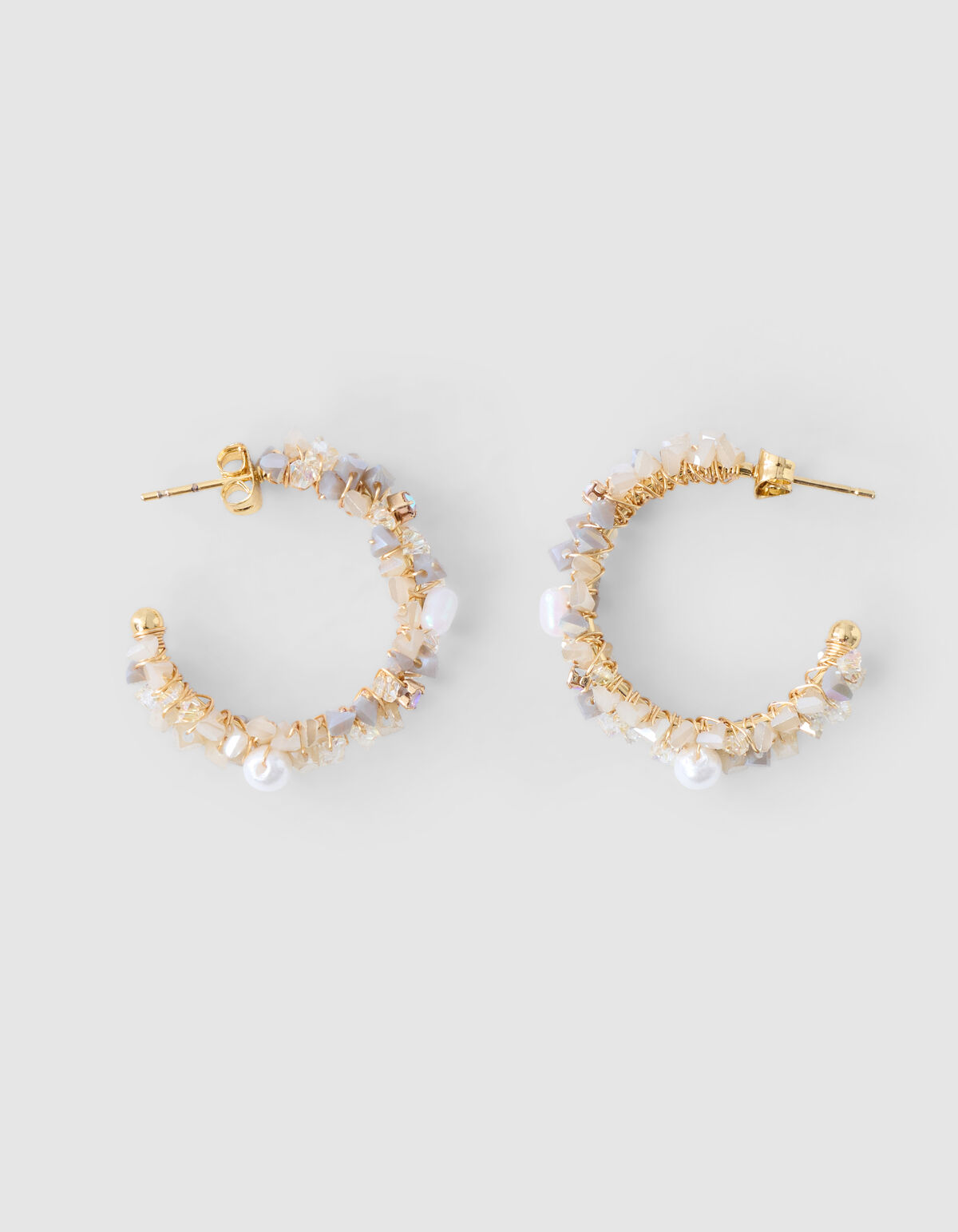 Perlenohrringe Grau SHOEBY ACCESSOIRES