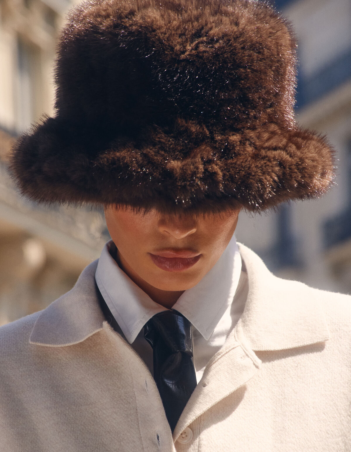 Faux Fur Bucket Hat Braun SHOEBY ACCESSOIRES