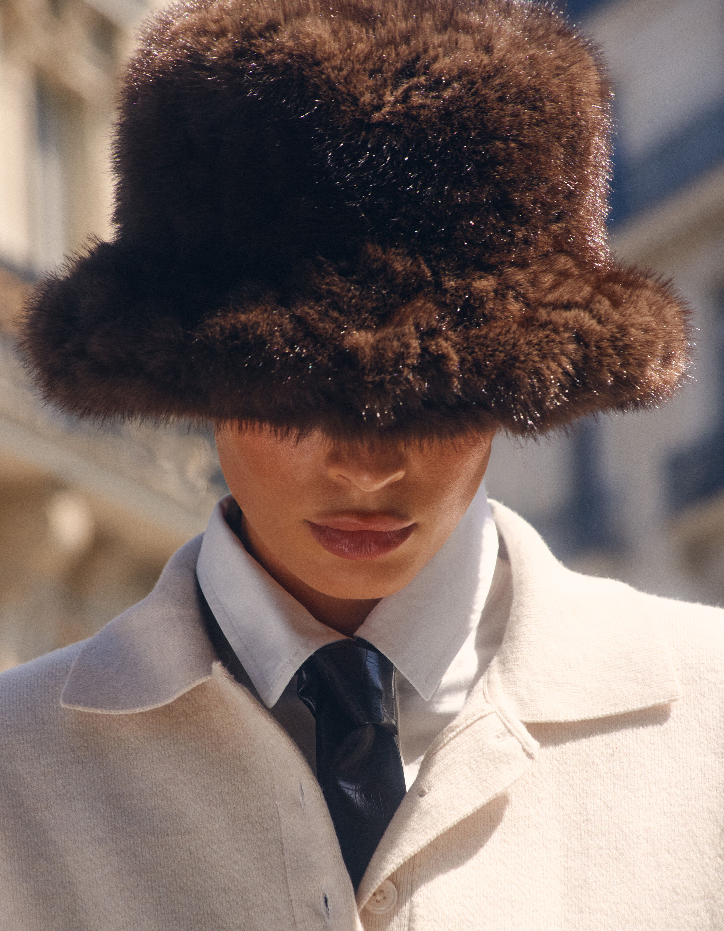 Faux Fur Bucket Hat Braun SHOEBY ACCESSOIRES
