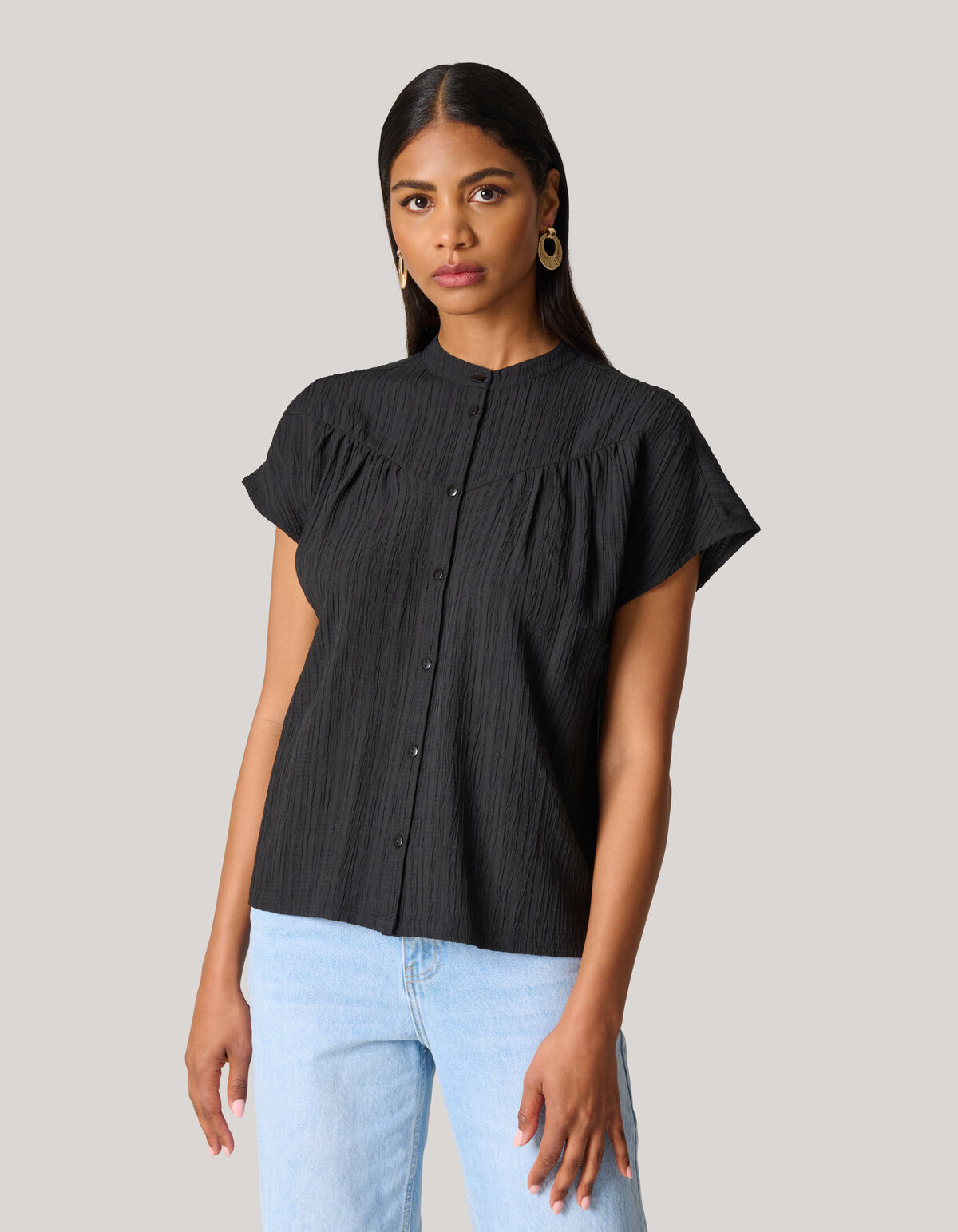 Textur Top Schwarz SHOEBY WOMEN