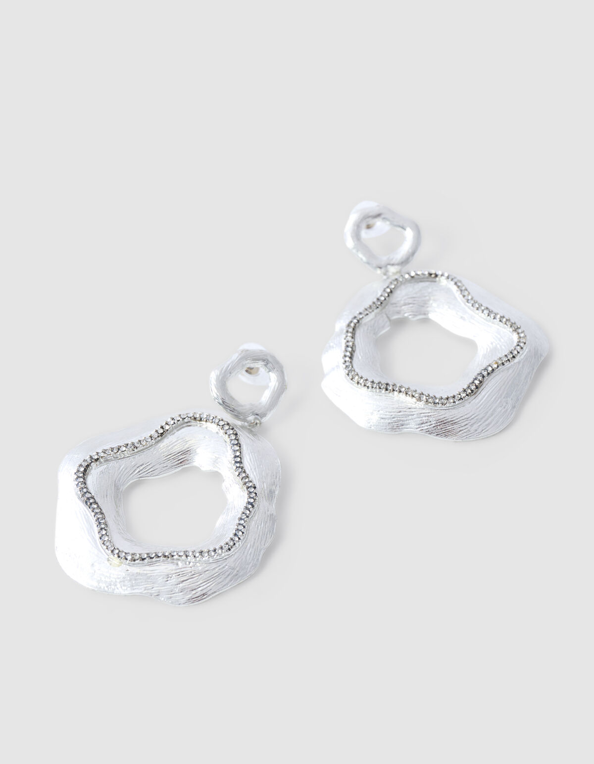 Wellenförmige Strass Ohrringe Silber SHOEBY ACCESSOIRES