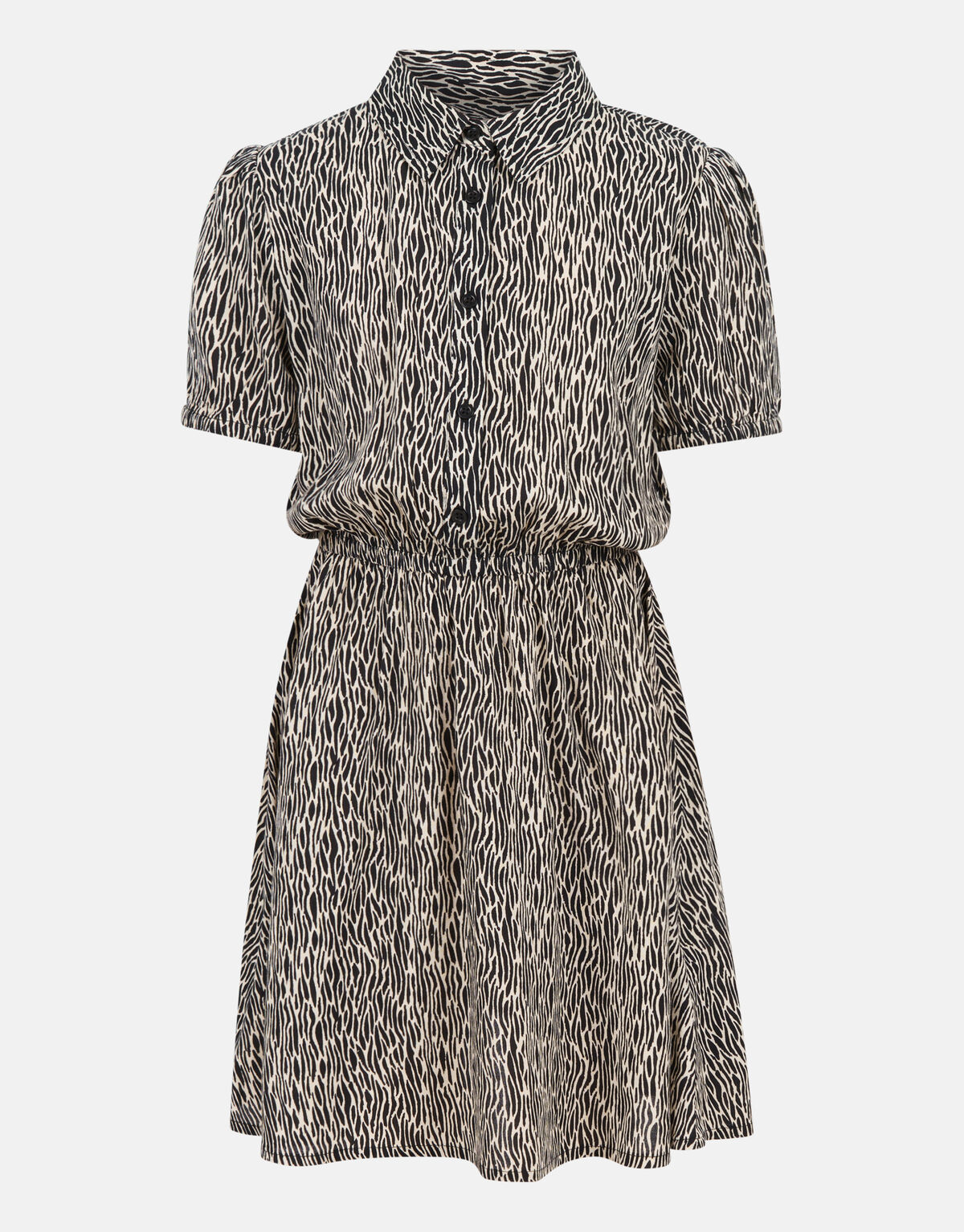 Gewelltes Streifenkleid Schwarz SHOEBY GIRLS