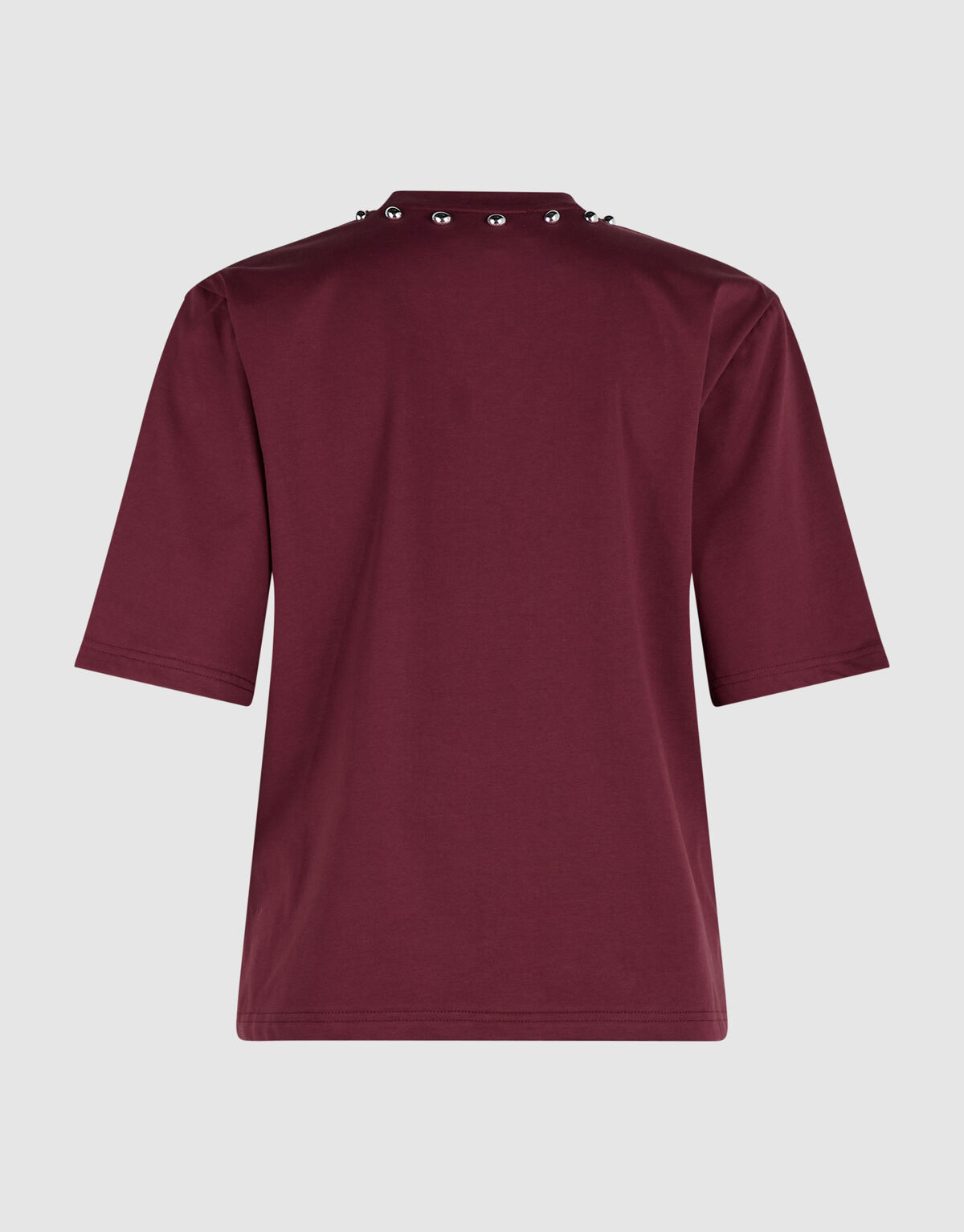 T-Shirt mit Nieten am Kragen Dunkelrot SHOEBY WOMEN