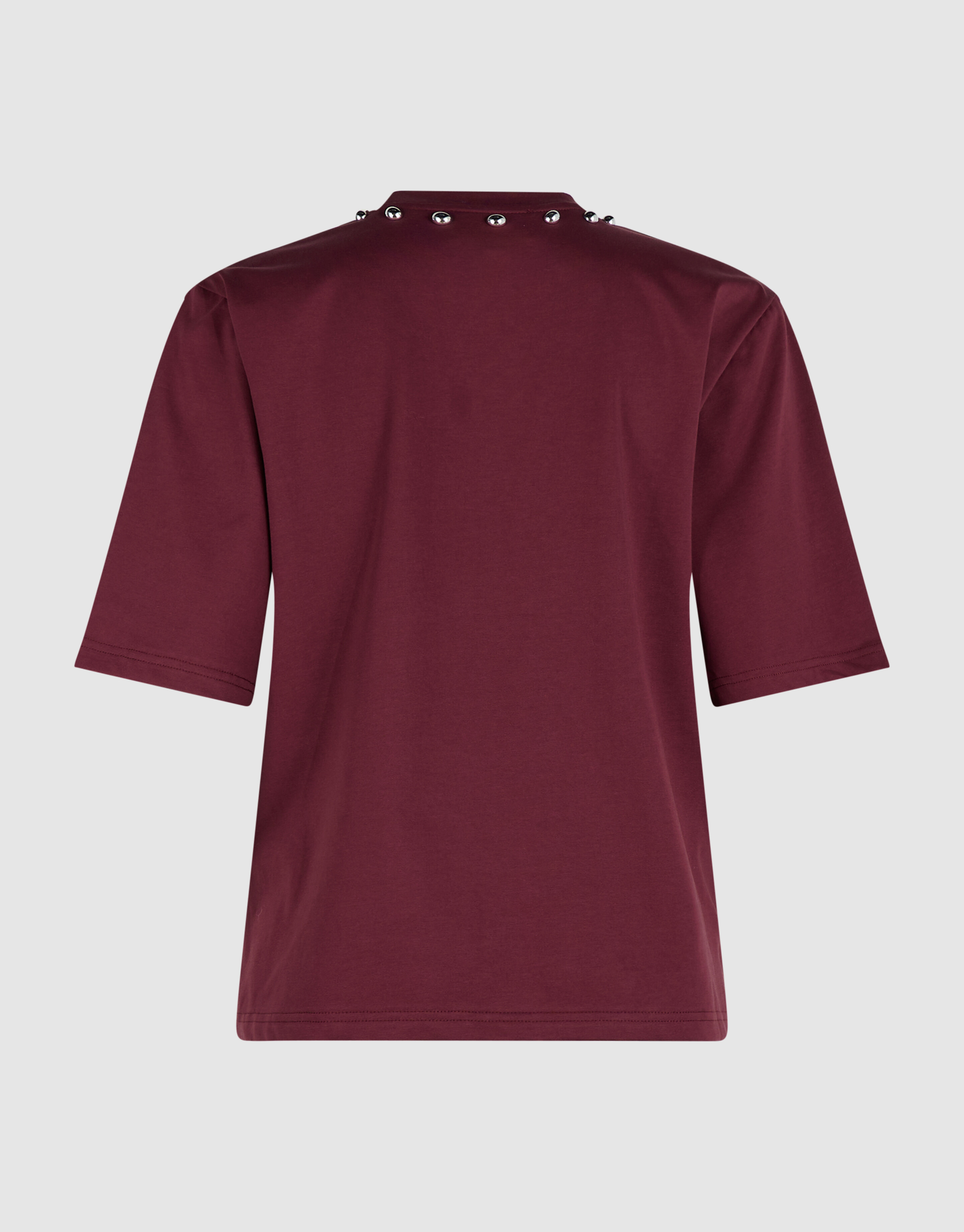 T-Shirt mit Nieten am Kragen Dunkelrot SHOEBY WOMEN