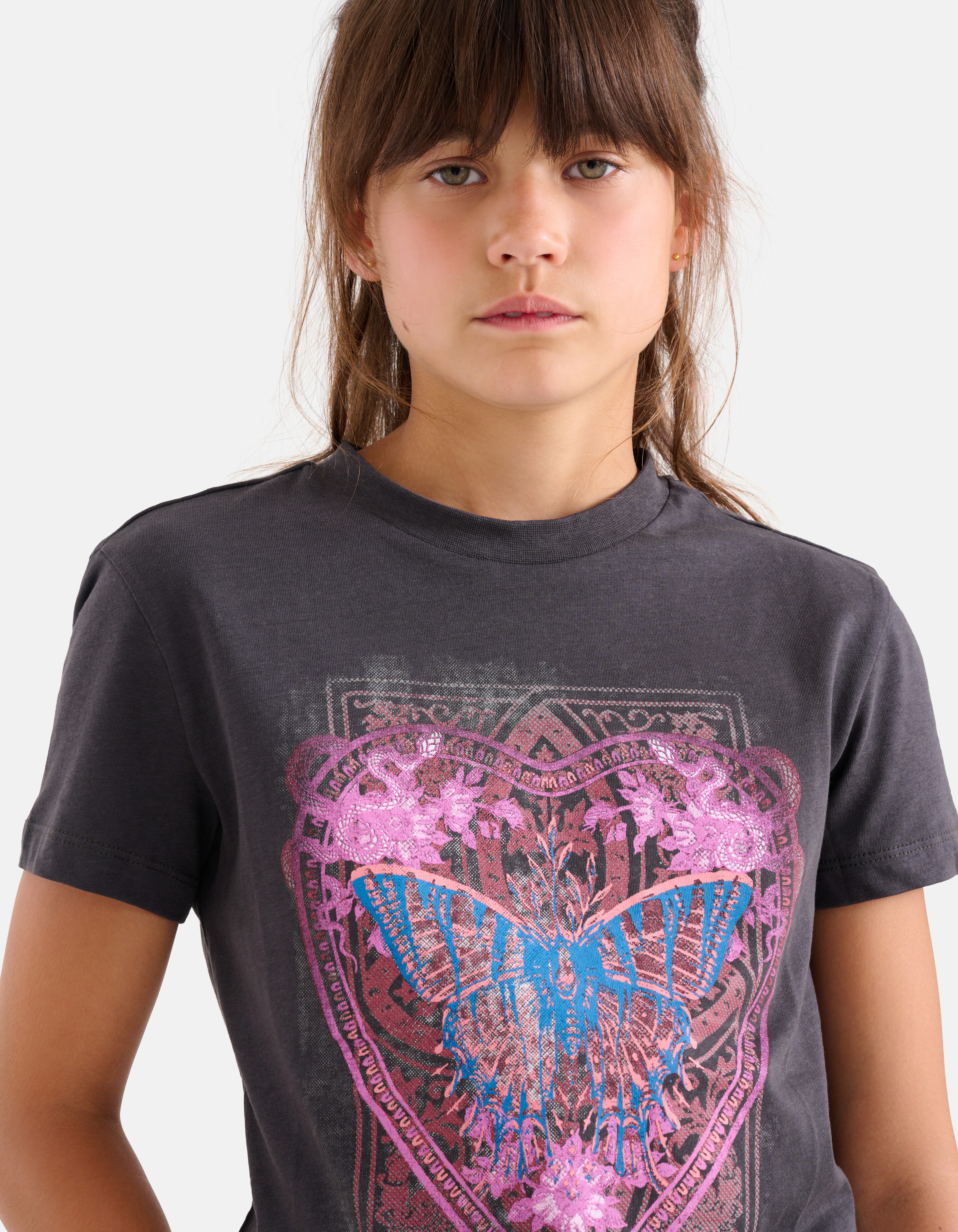 Schmetterling Artwork T-shirt Dunkelgrau SHOEBY GIRLS