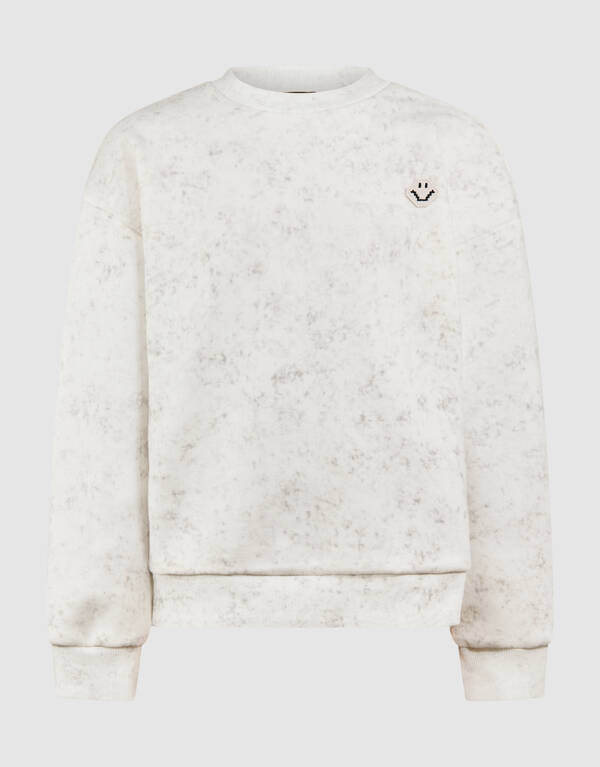 Bedruckter Smiley-Kunstpullover Weiß SHOEBY BOYS