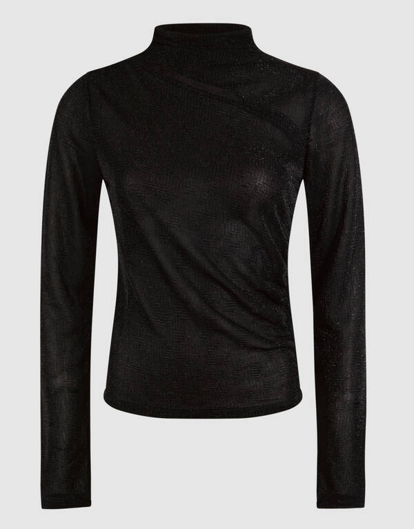 Schwarzes Glitzer-Top mit Ausschnitt SHOEBY WOMEN