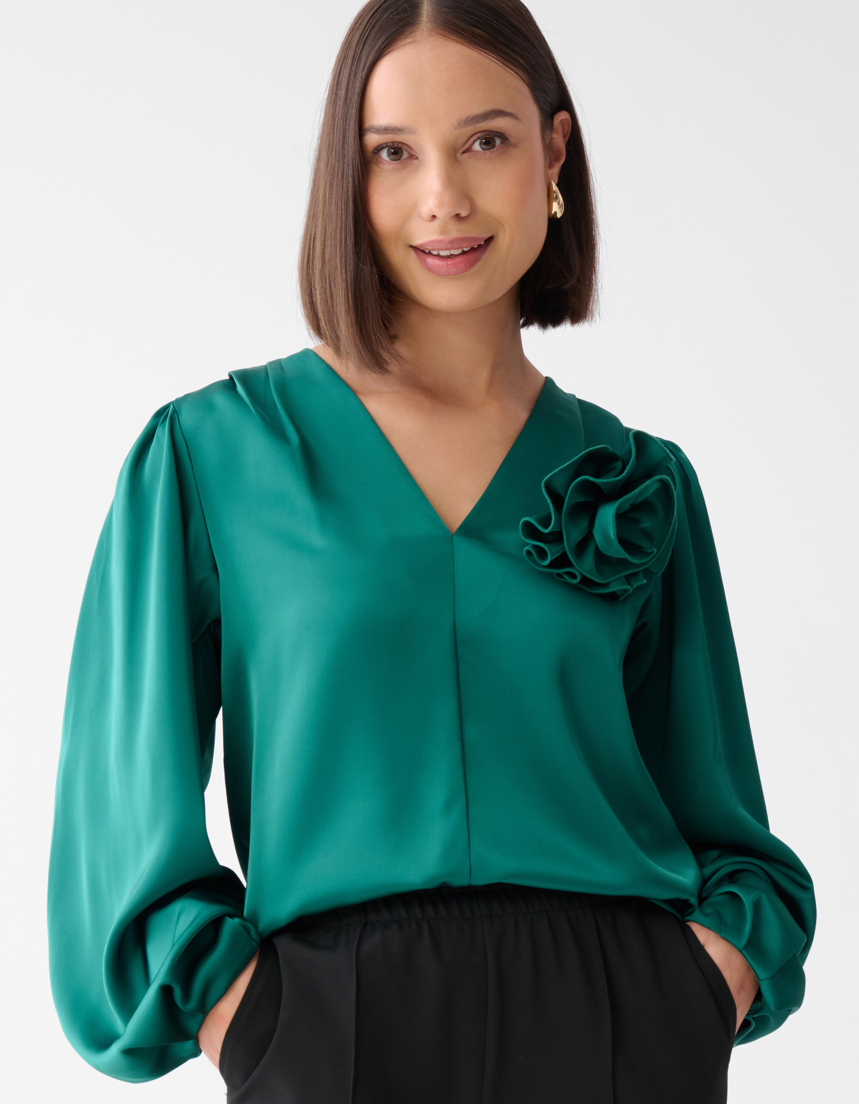 Rosenbluse Dunkelgrün SHOEBY WOMEN