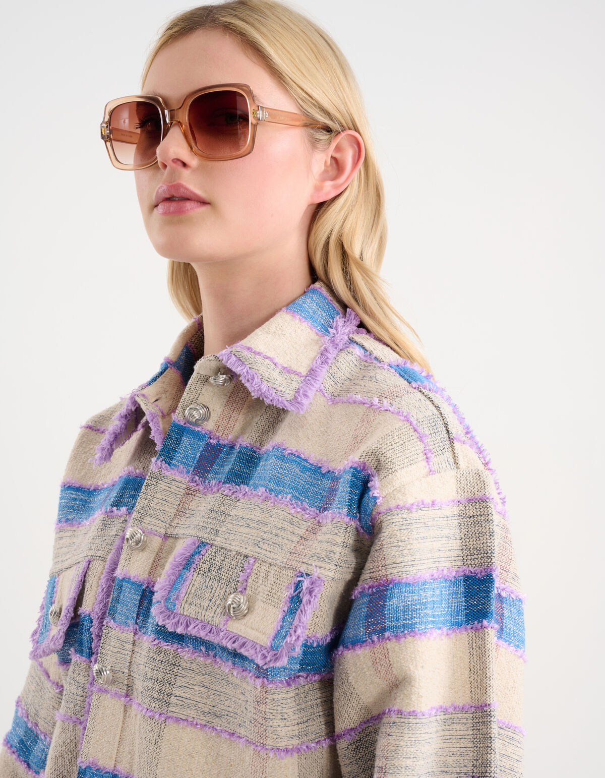 Oversized Zonnebril Lichtbruin SHOEBY ACCESSOIRES