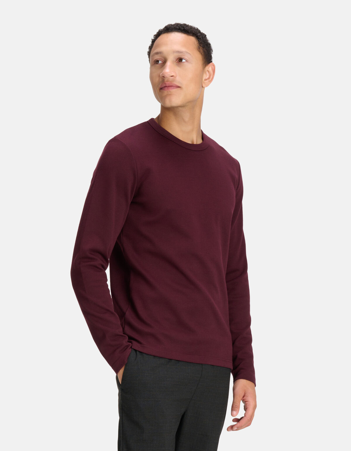 Strukturiertes T-shirt Dunkelrot SHOEBY MEN