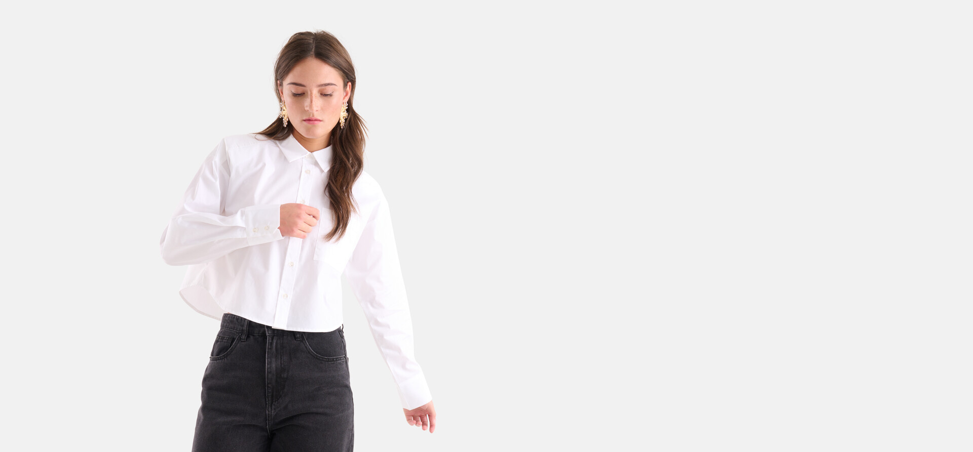 Gekürzte Bluse Weiß SHOEBY WOMEN