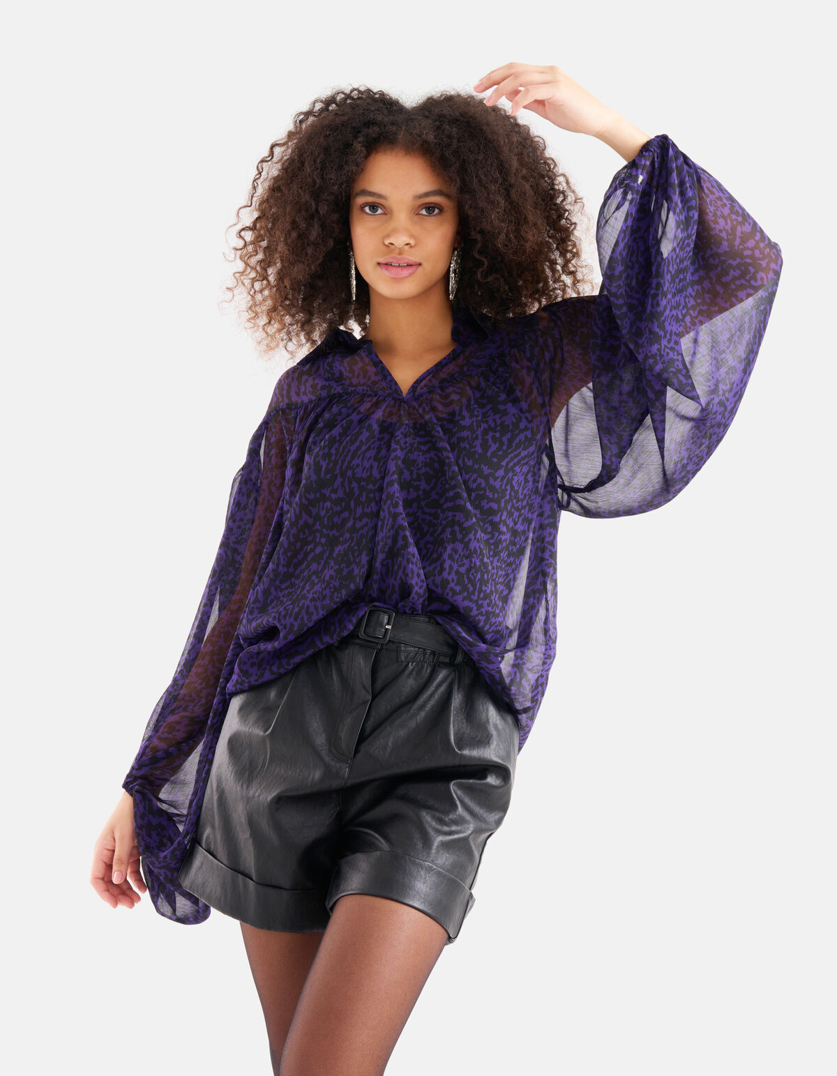 Chiffonbluse Dunkelviolett SHOEBY WOMEN