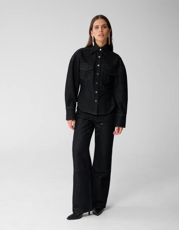 Sandelofen Denim Bluse Schwarz SHOEBY WOMEN