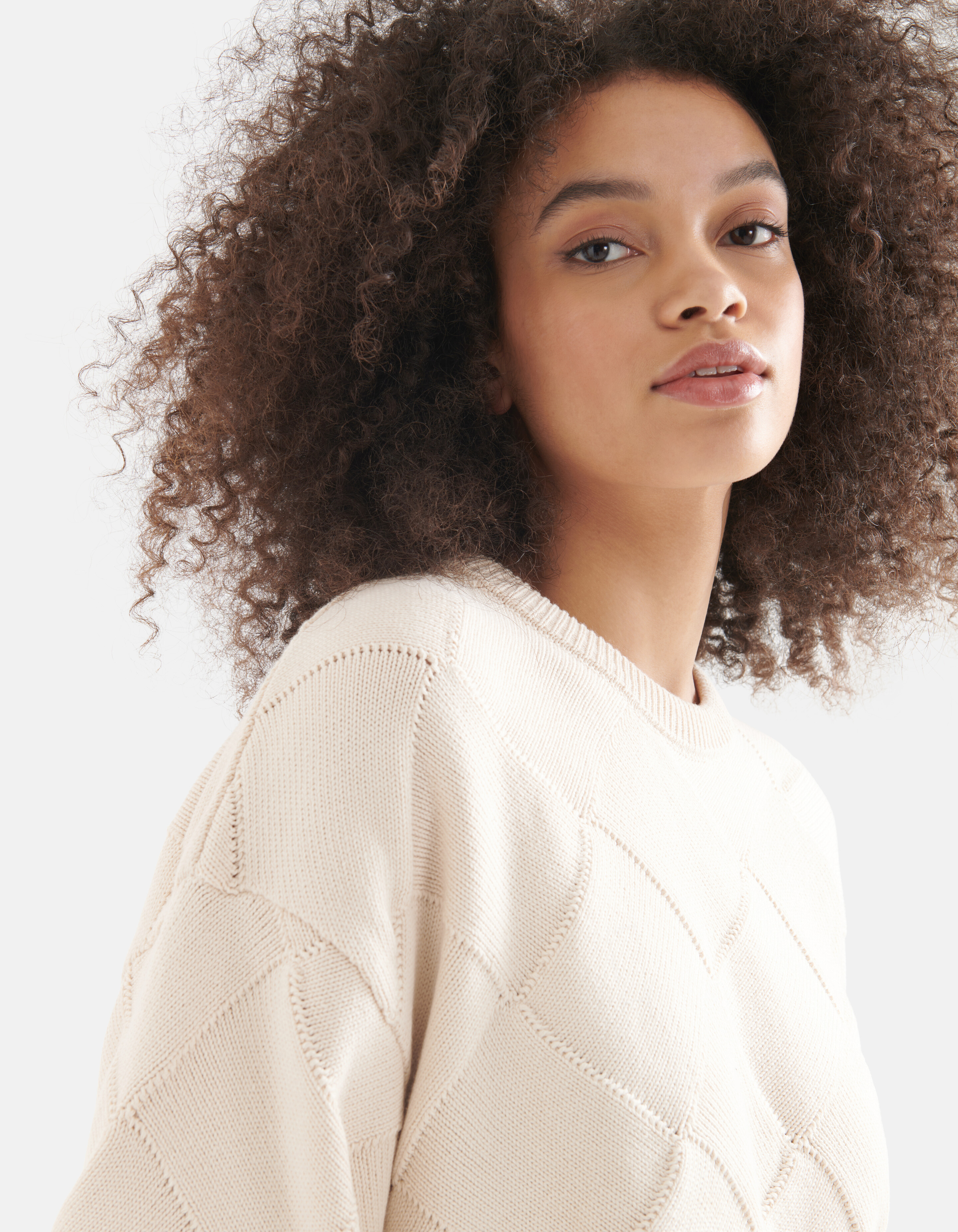 Karierter Strickpullover Offwhite SHOEBY WOMEN
