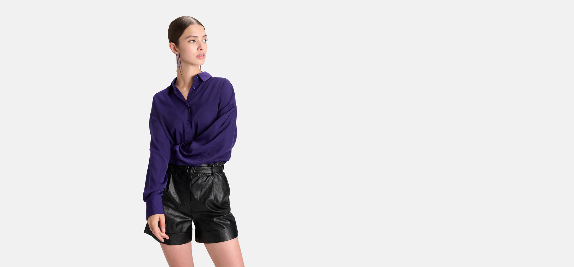 Satinbluse Dunkelviolett SHOEBY WOMEN