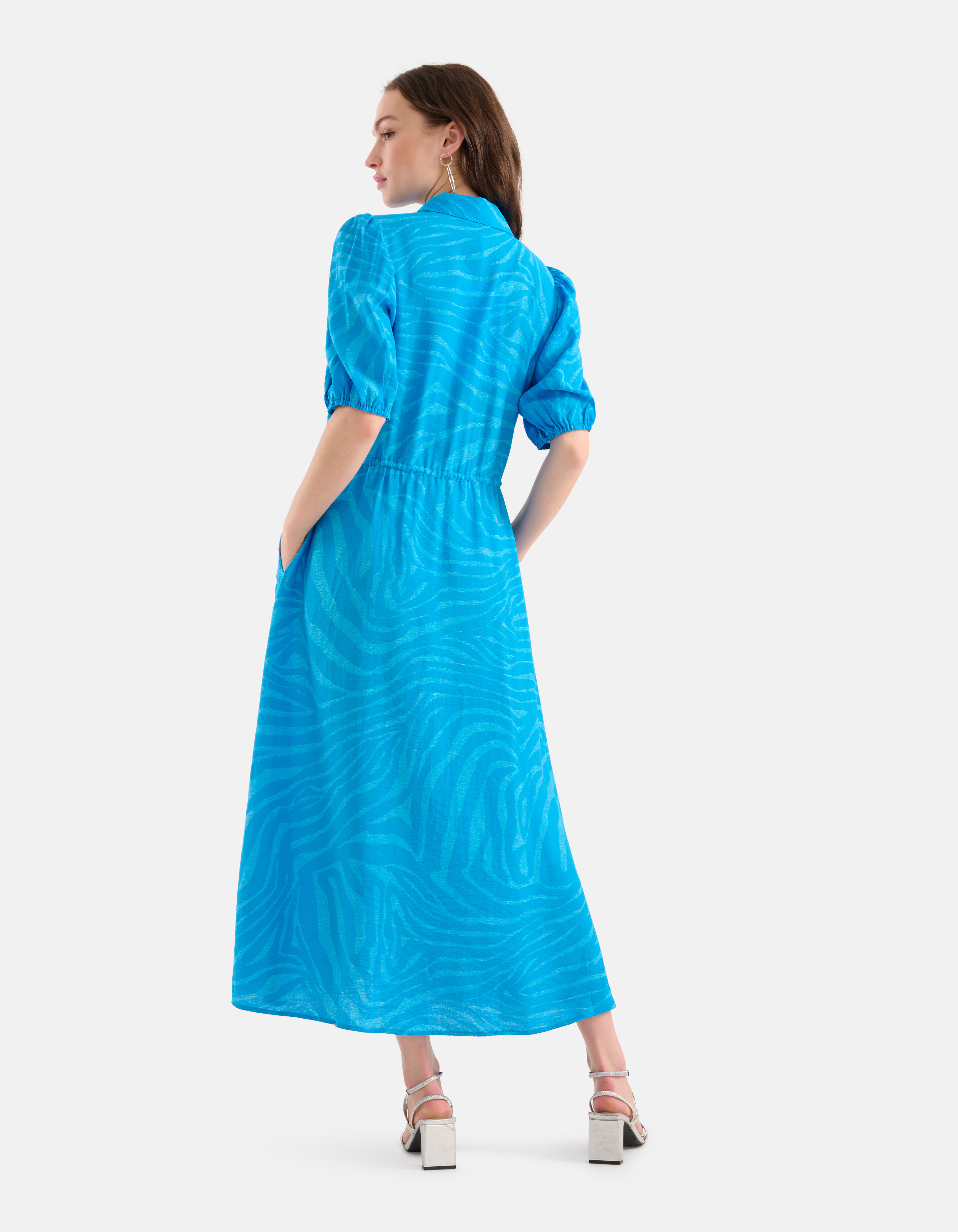 Zebra Print Maxikleid Blau SHOEBY WOMEN
