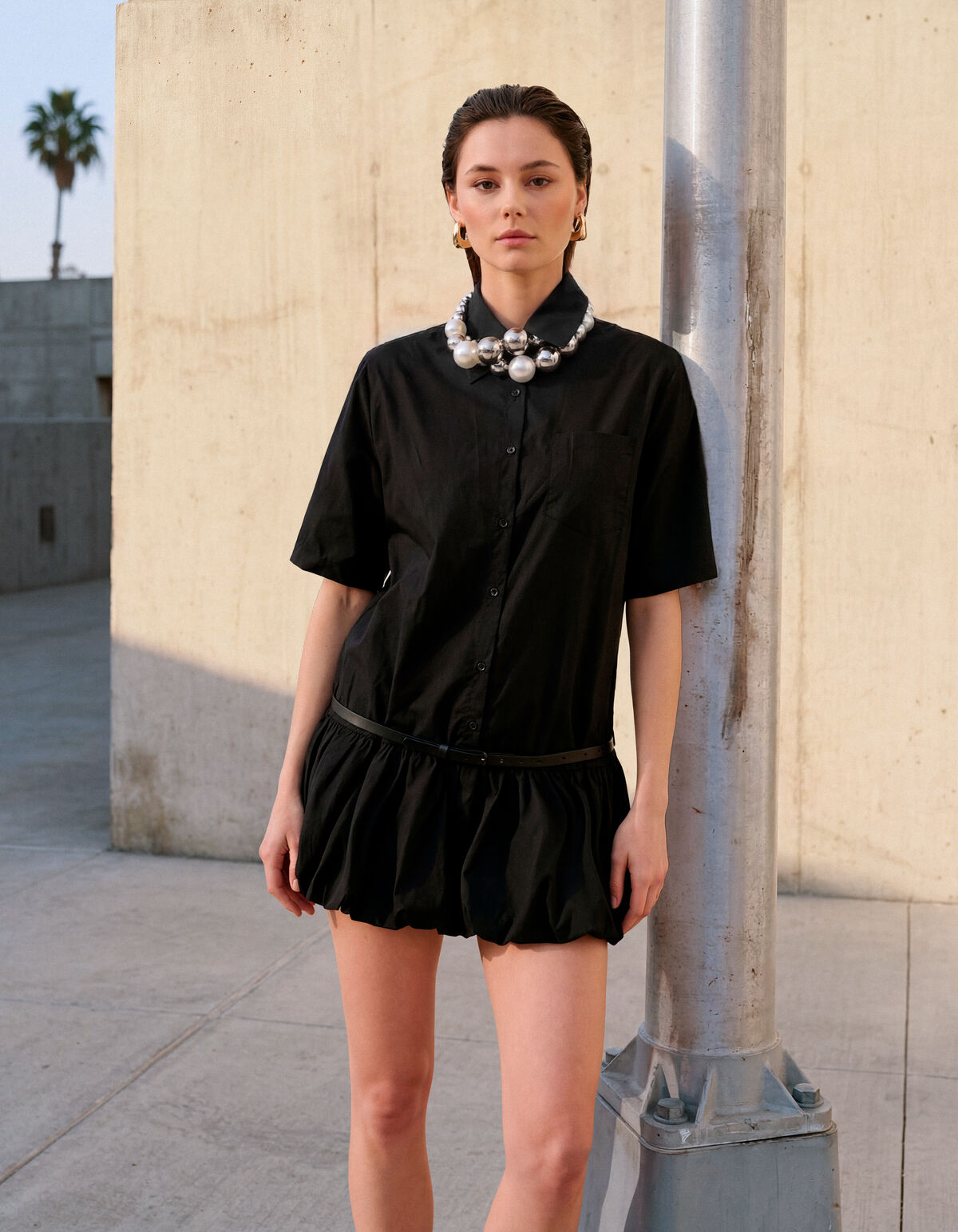 Oversized Ballon Mini Kleid Schwarz SHOEBY WOMEN