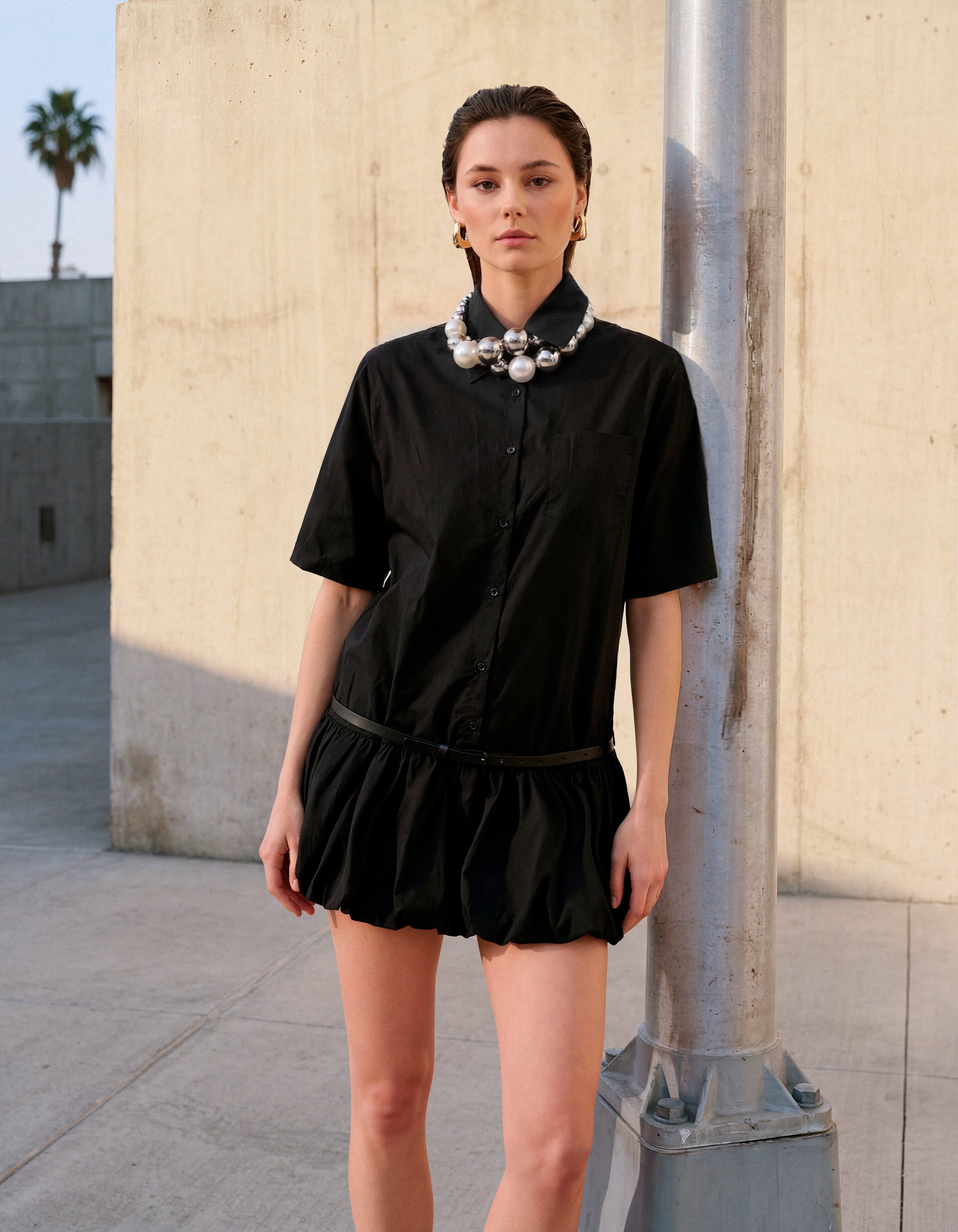 Oversized Ballon Mini Kleid Schwarz SHOEBY WOMEN