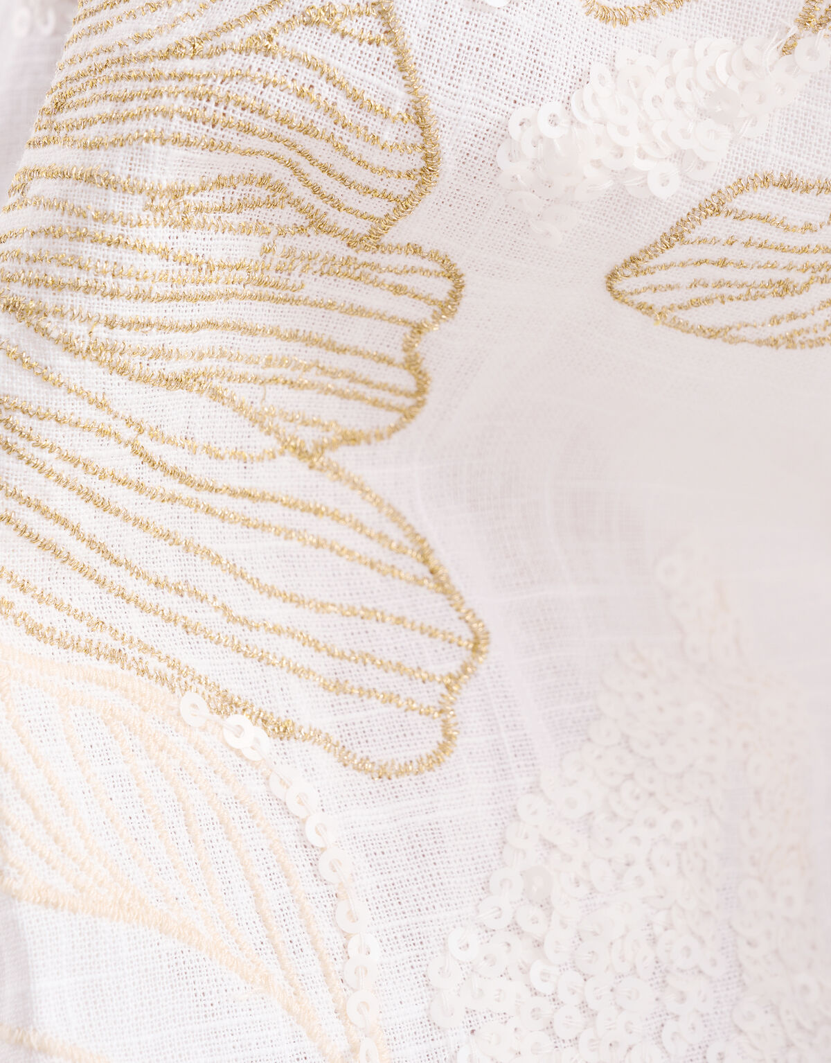 Bluse mit Stickerei und Pailletten Off White SHOEBY WOMEN