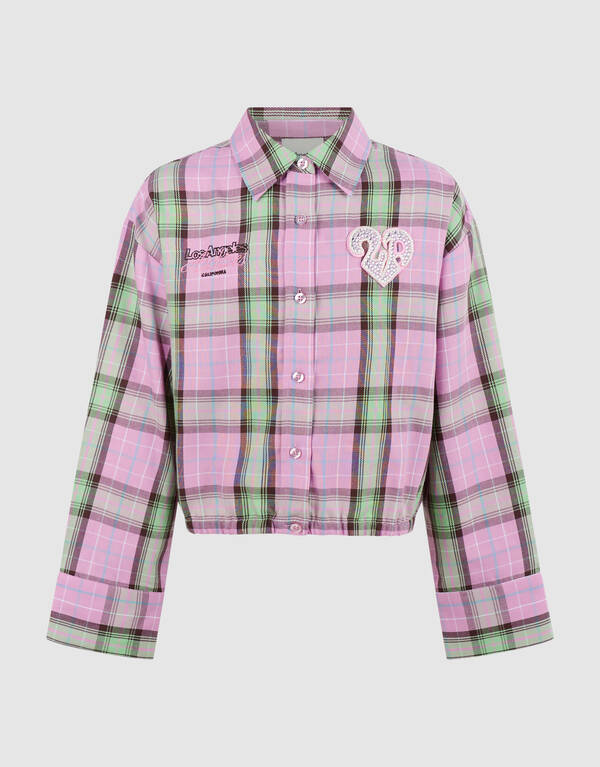 Gro&szlig;karierte Bluse Hellrosa SHOEBY GIRLS