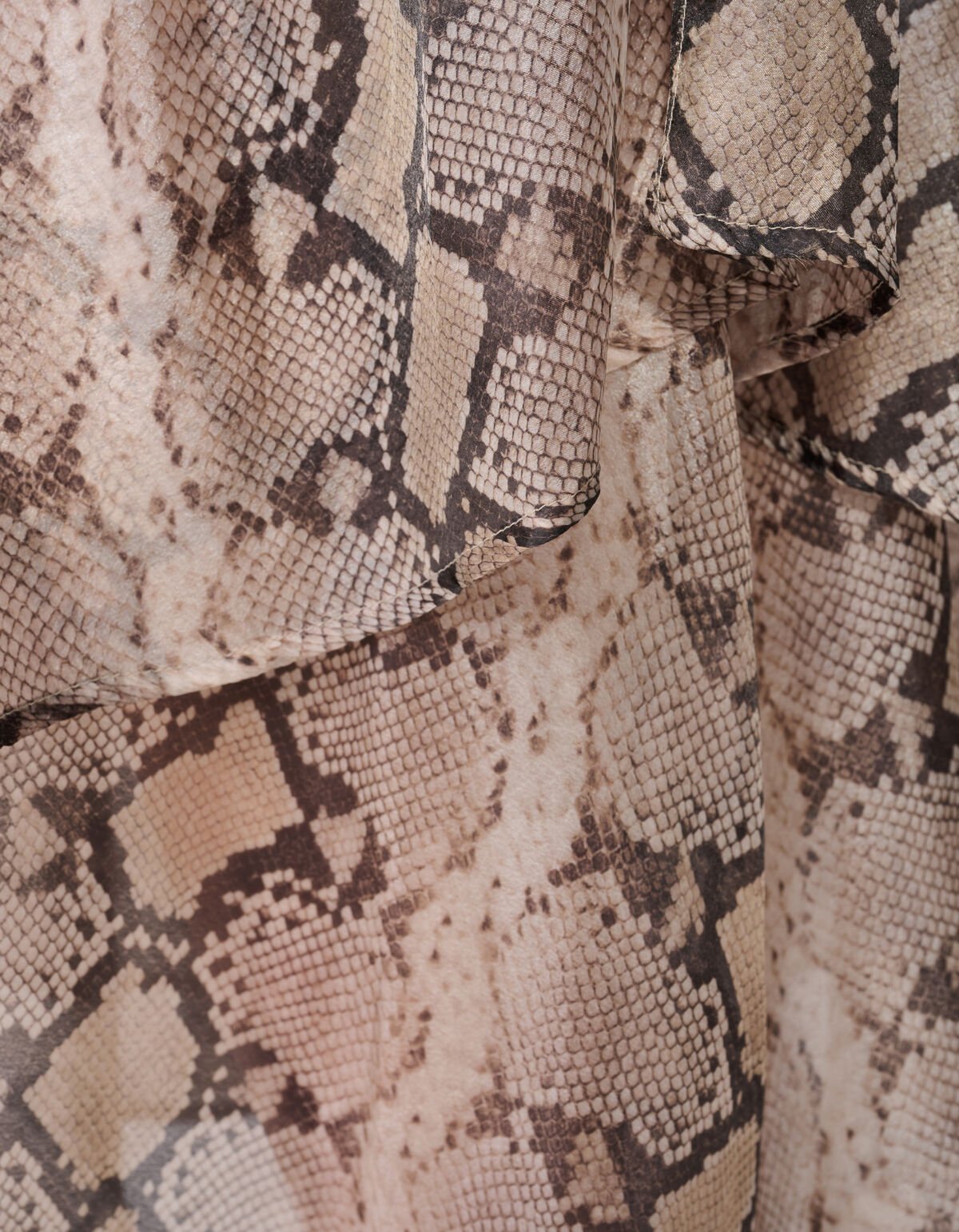 Schlange R&uuml;sche Maxi Rock Hellbraun SHOEBY WOMEN