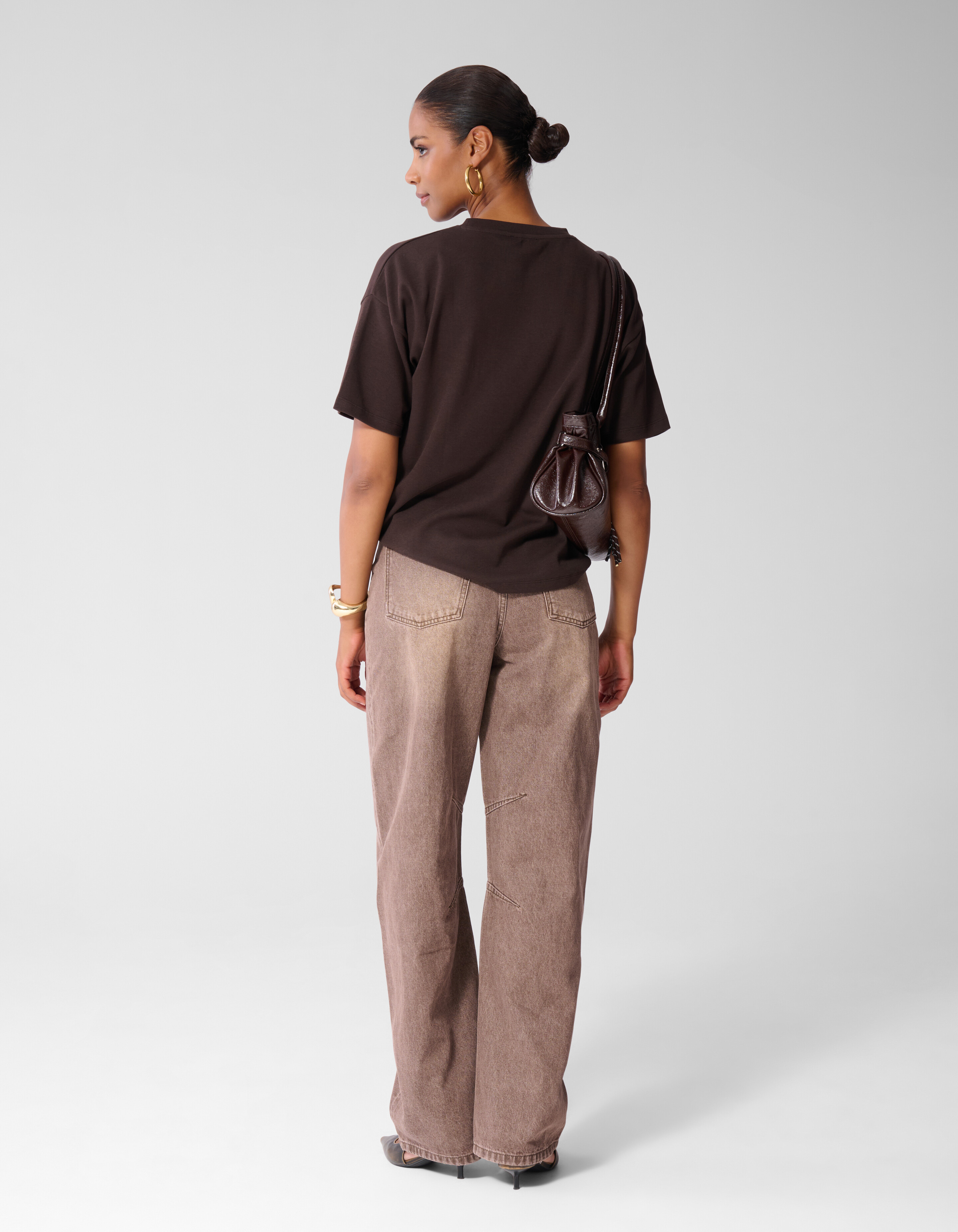 Oversized-T-Shirt Dunkelbraun SHOEBY WOMEN