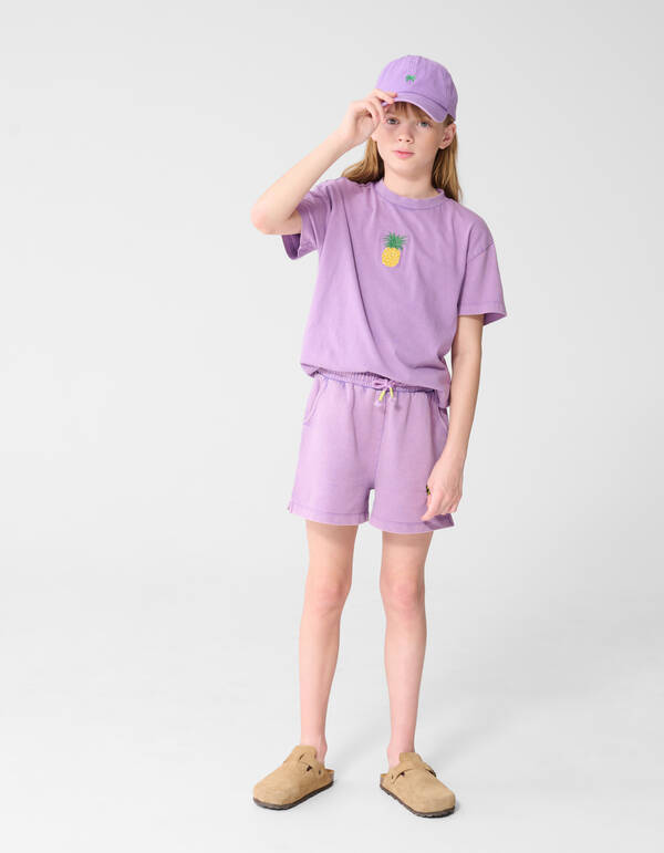 Washed Pineapple Artwork T-Shirt Lila SHOEBY GIRLS