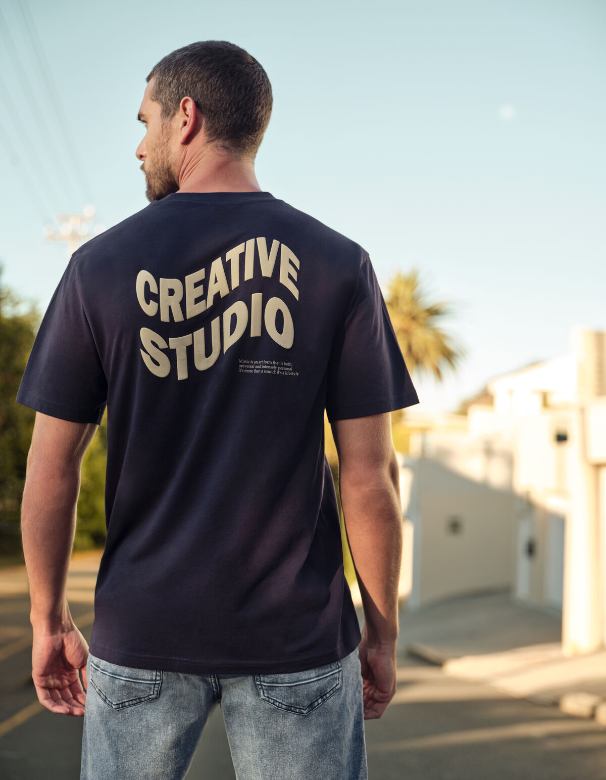 Studio-T-Shirt Dunkelblau SHOEBY MEN