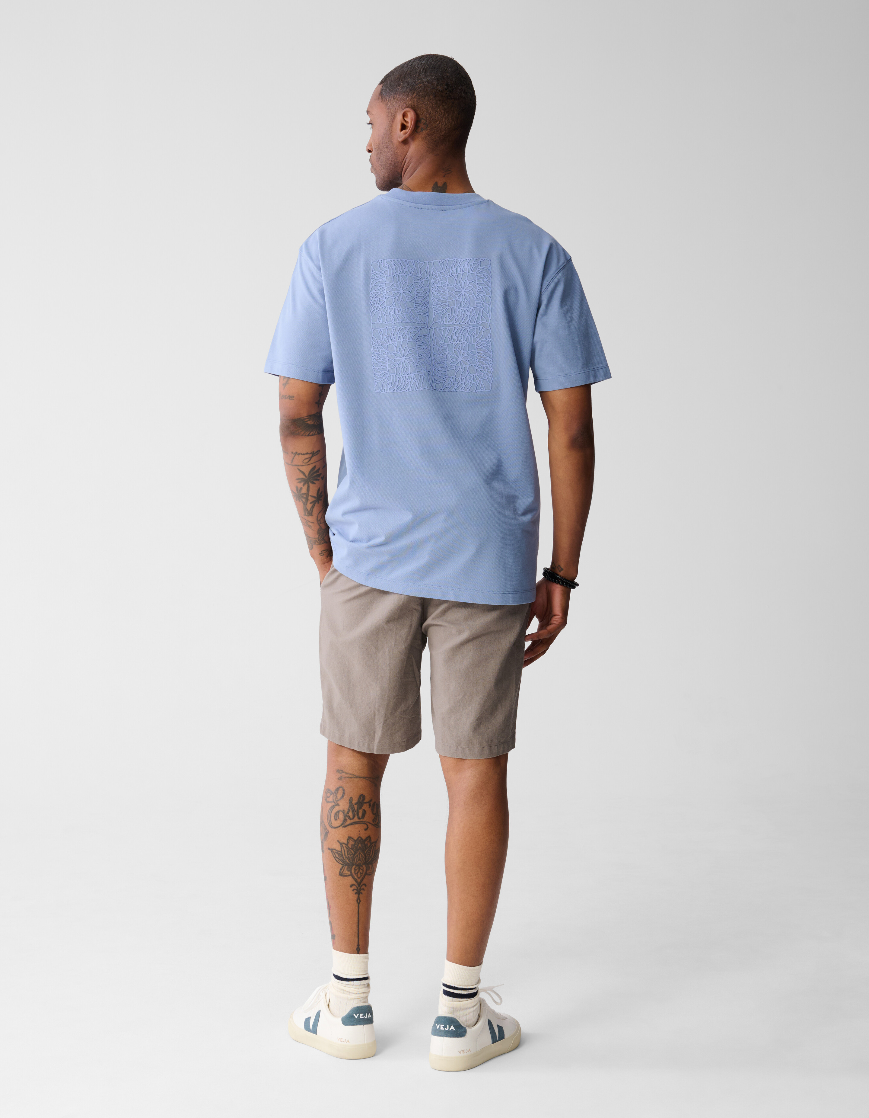 Gehäkeltes T-shirt Hellblau SHOEBY MEN
