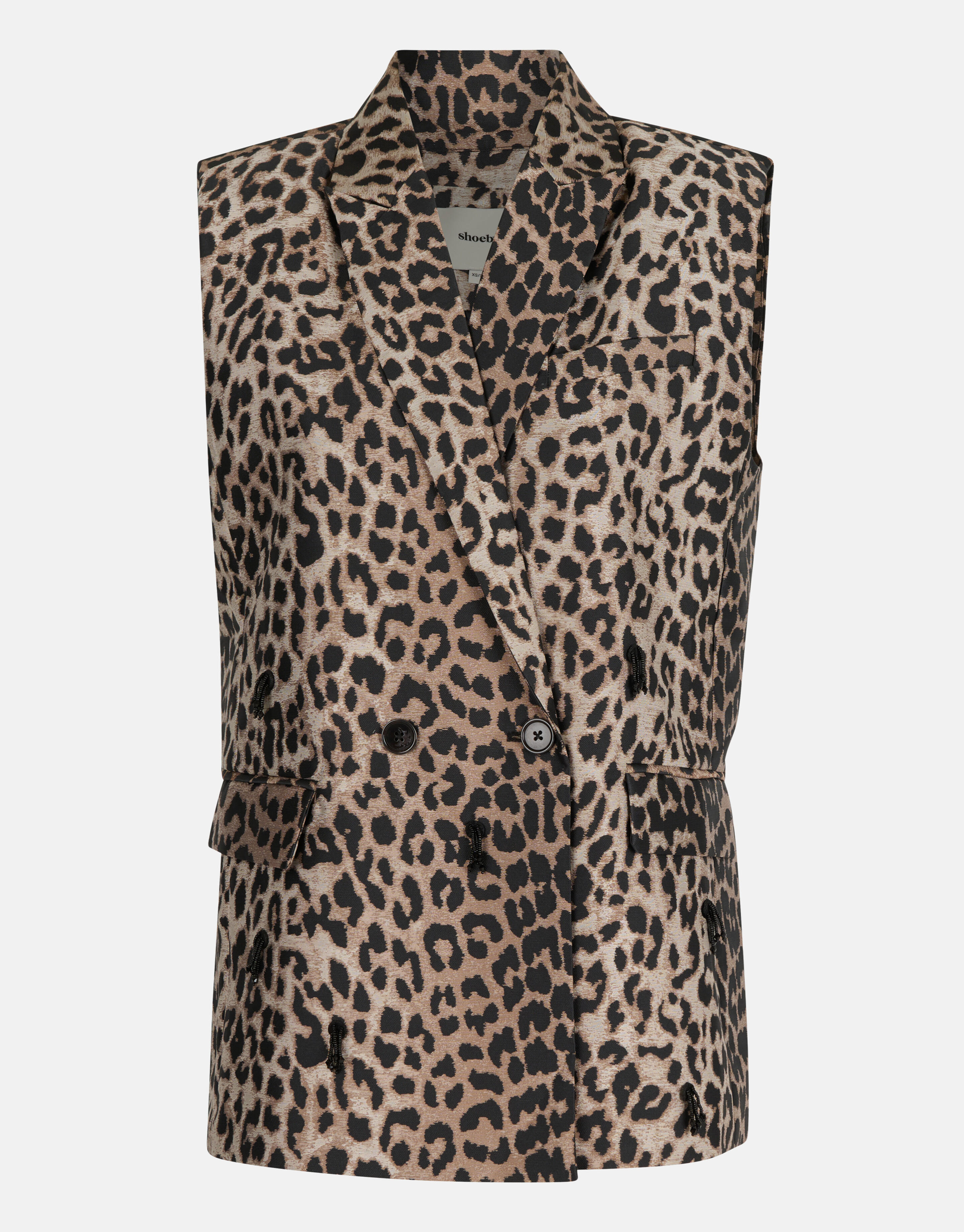 Leopard Jacquard Gilet Braun SHOEBY WOMEN