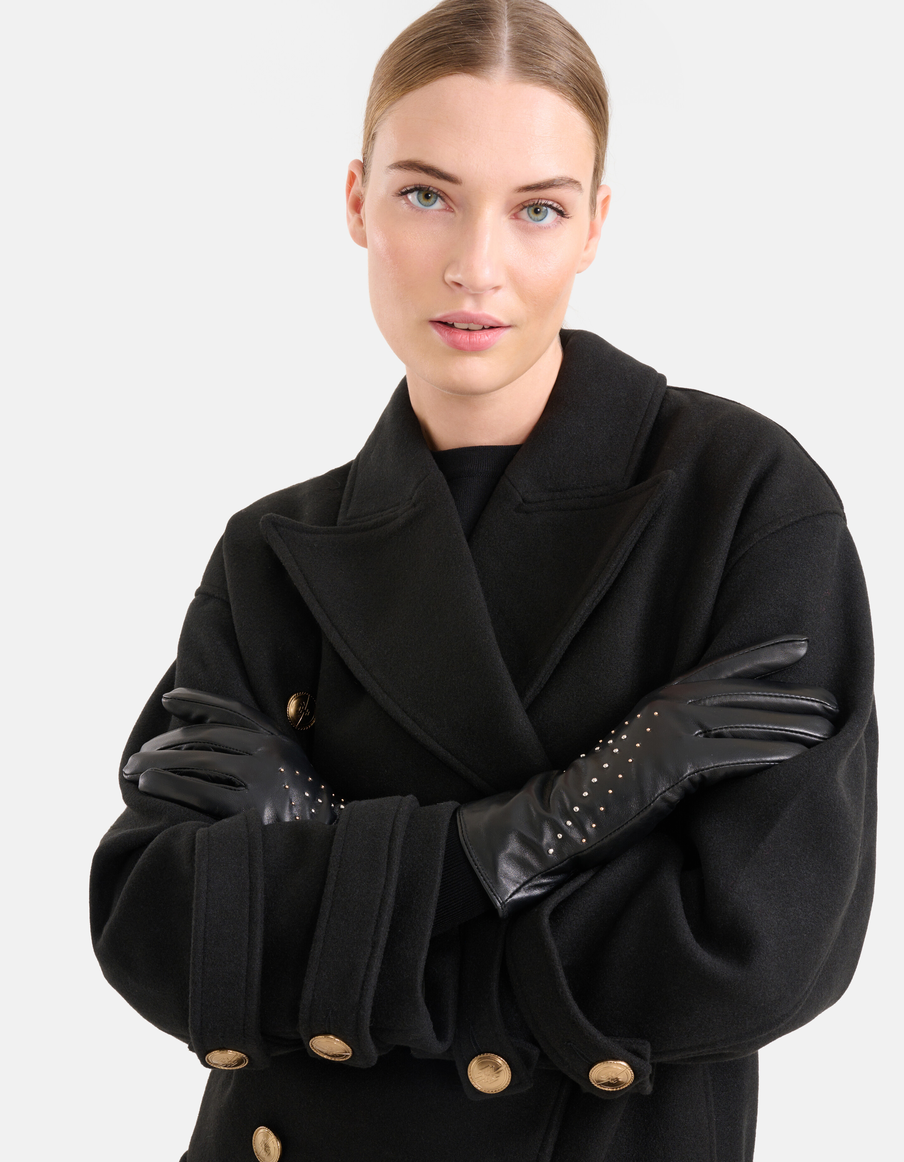 Leder Nieten Handschuhe Schwarz SHOEBY ACCESSOIRES