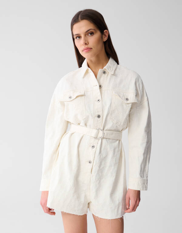 Struktur Jumpsuit Offbeat Weiß SHOEBY WOMEN