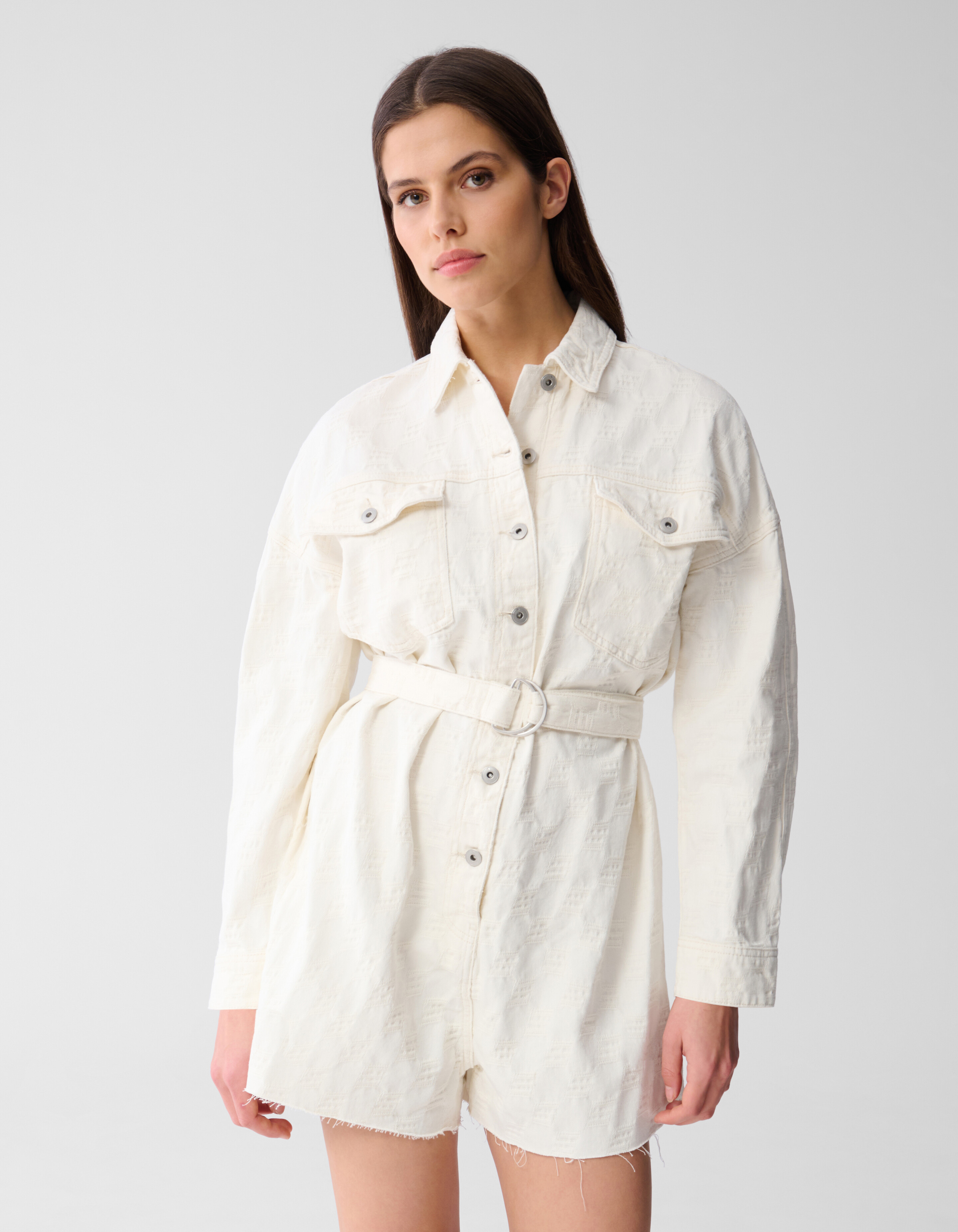 Struktur Jumpsuit Offbeat Weiß von Monica SHOEBY WOMEN