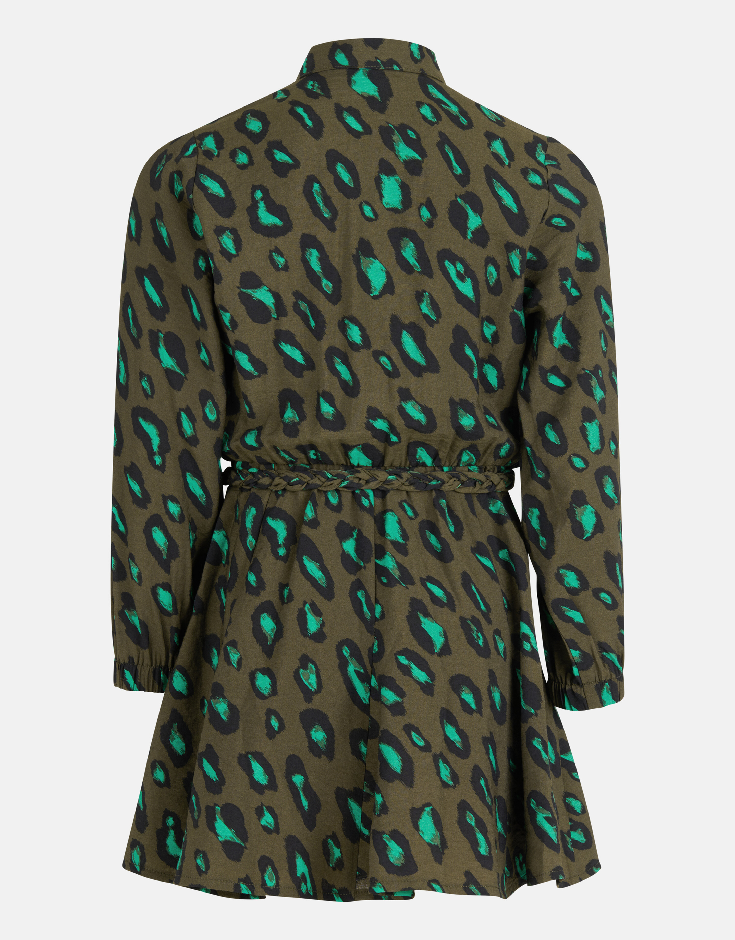 Kleid mit Leopardenmuster Dunkelgrün SHOEBY GIRLS
