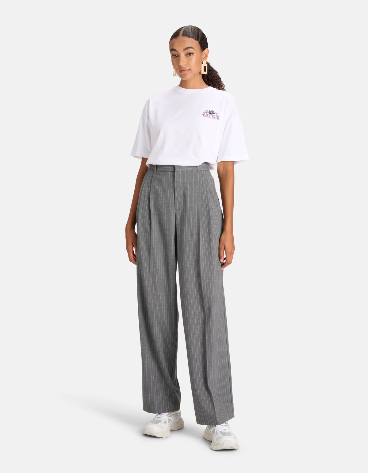 Loose Fit Nadelstreifenhose Anthrazit SHOEBY WOMEN