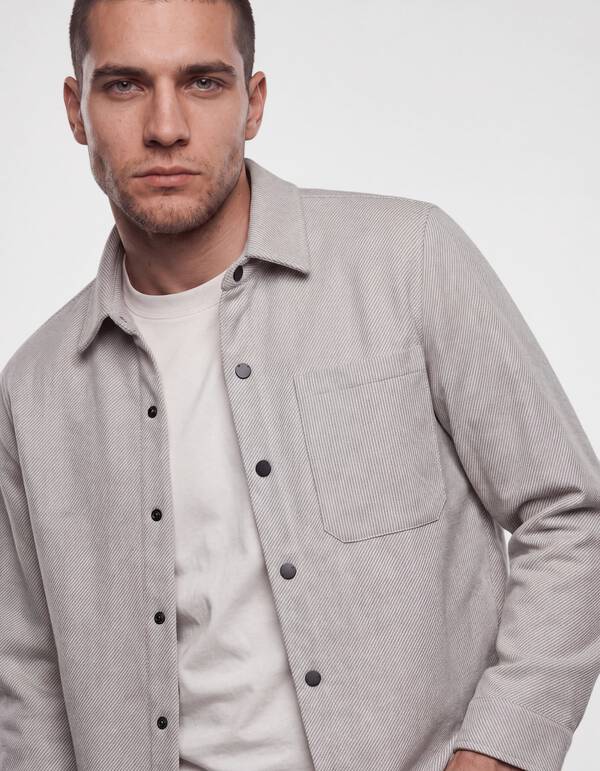 Soft Twill Overshirt Hellgrau SHOEBY MEN