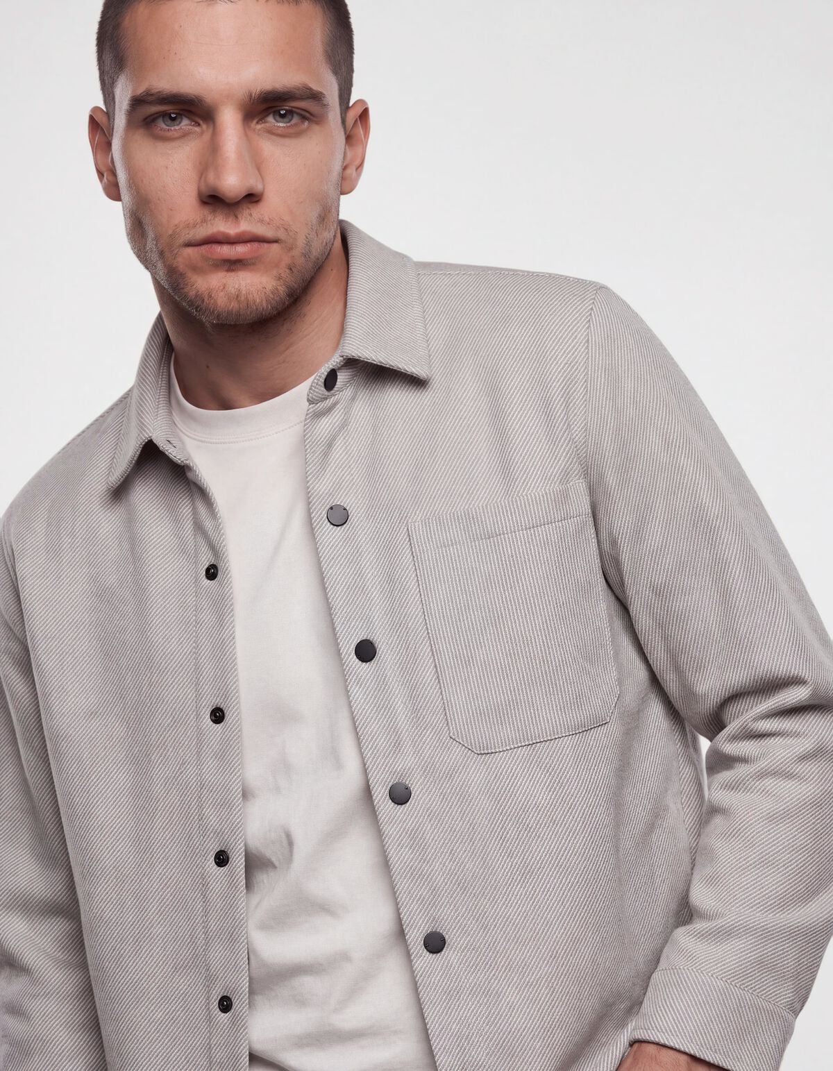 Soft Twill Overshirt Hellgrau SHOEBY MEN