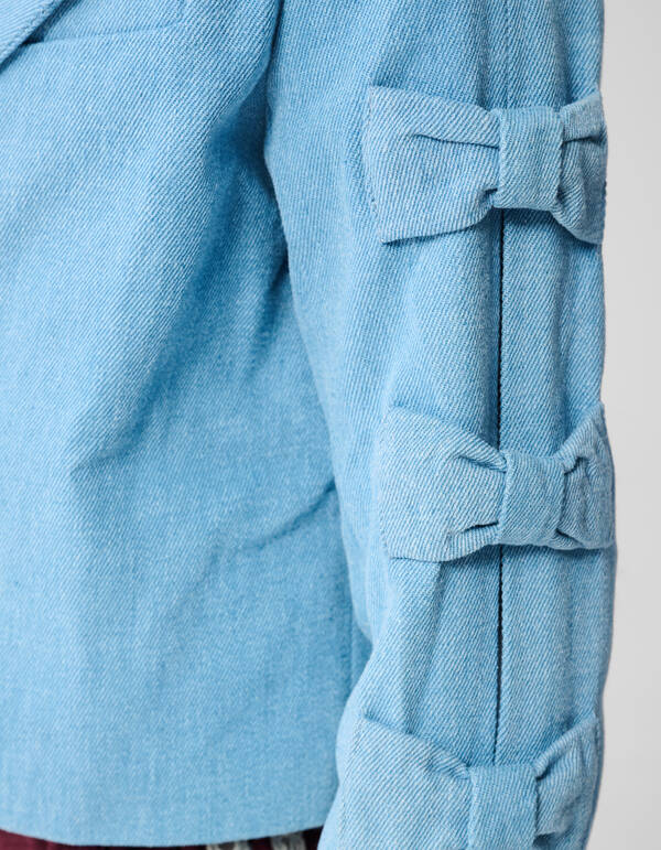 Gek&uuml;rzter Blazer mit Schleife Blau SHOEBY GIRLS