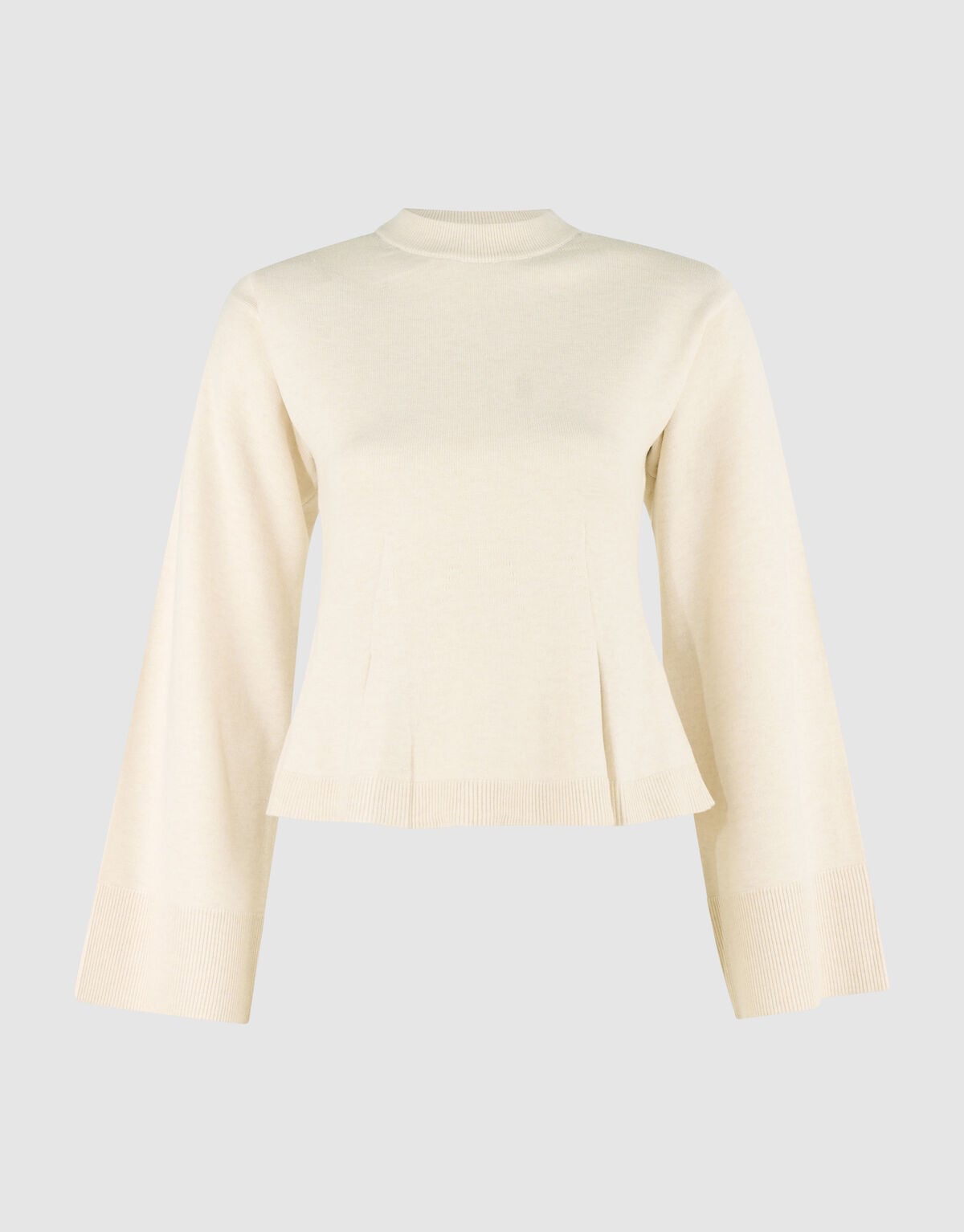 Peplum Strickpullover Ecru SHOEBY WOMEN
