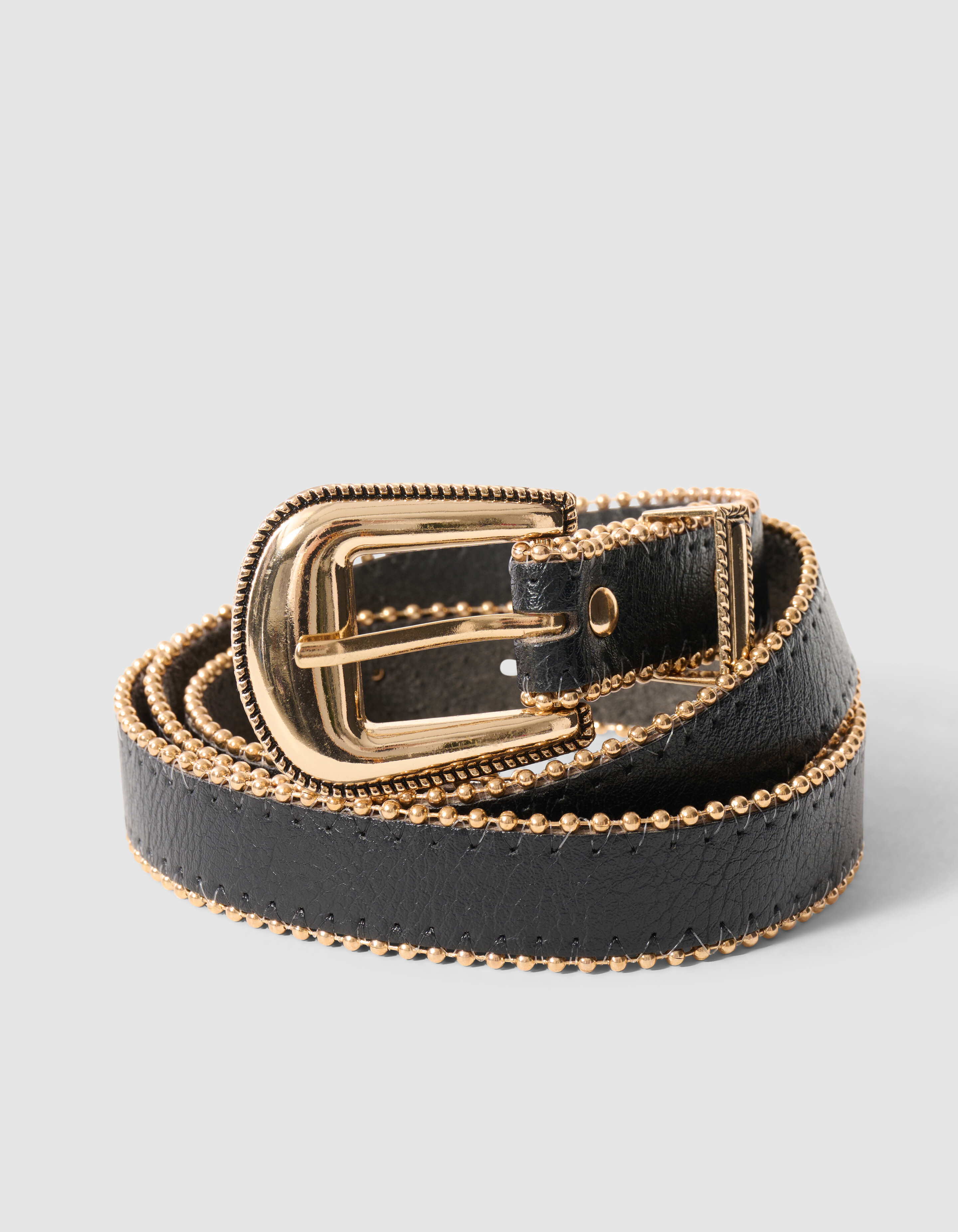 Ball Chain G&uuml;rtel Schwarz/Gold SHOEBY ACCESSOIRES