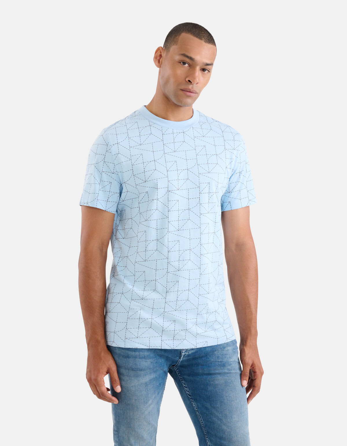 Bedrucktes T-shirt Hellblau SHOEBY MEN
