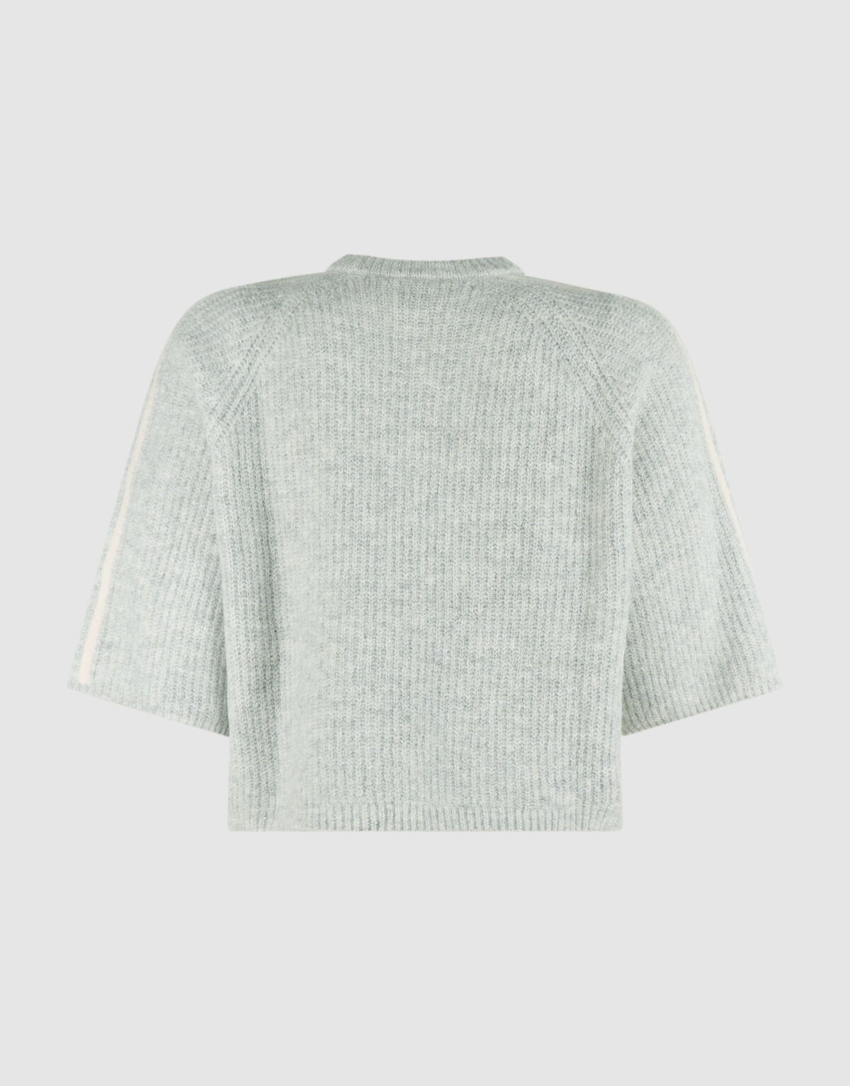 Gestreifter Pullover Mit Halblangen &Auml;rmel Hellgrau SHOEBY WOMEN