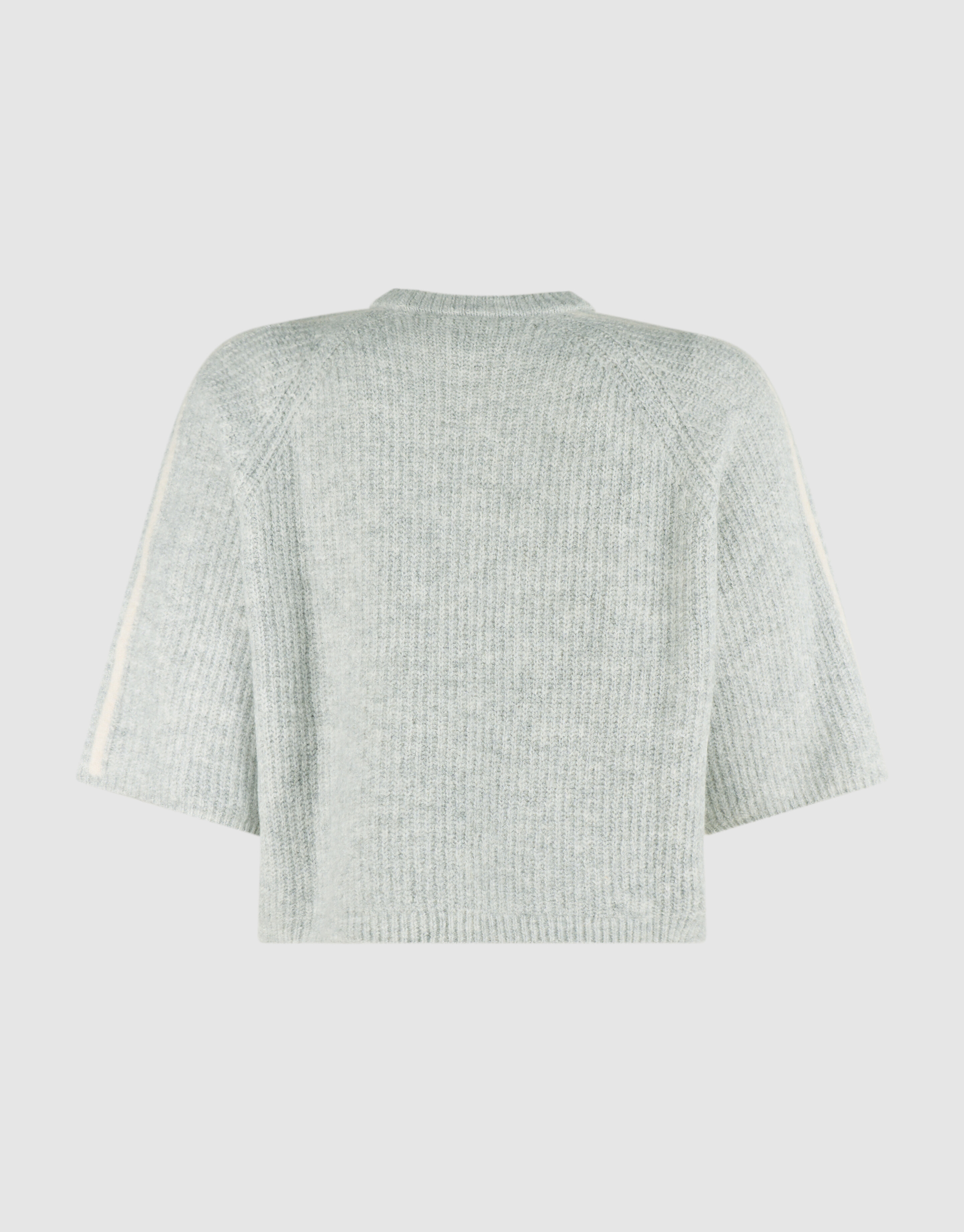 Gestreifter Pullover Mit Halblangen &Auml;rmel Hellgrau SHOEBY WOMEN