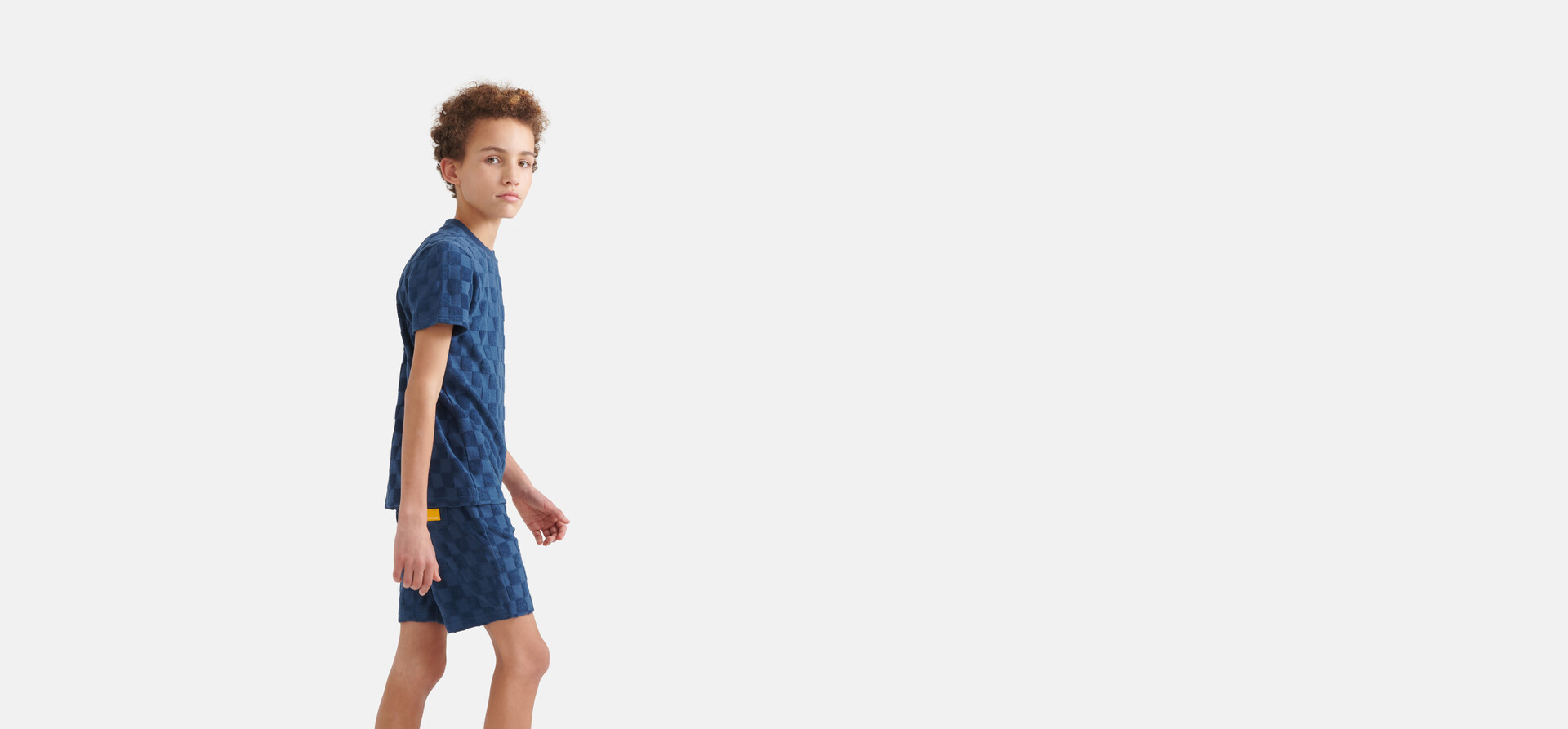 T-Shirt mit Karomuster Dunkelblau SHOEBY BOYS