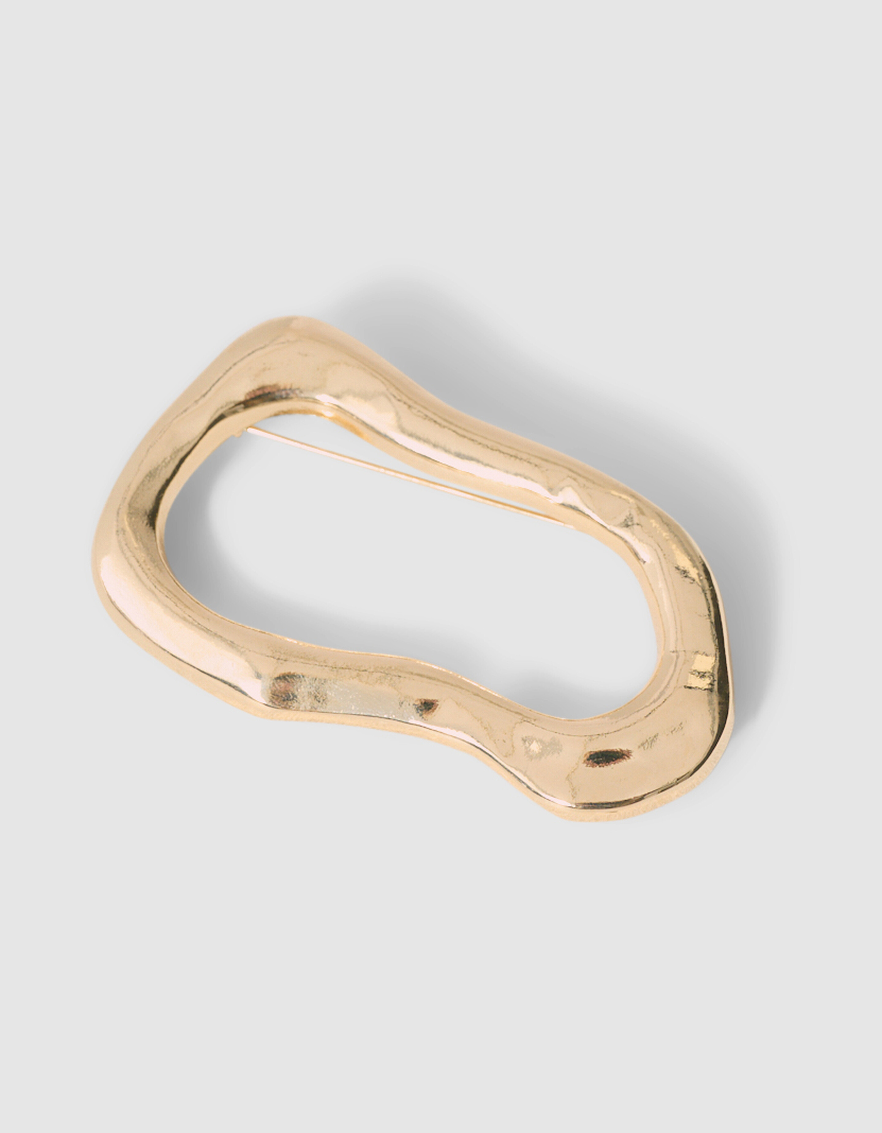 Gerippte Organische Brosche Gold SHOEBY ACCESSOIRES