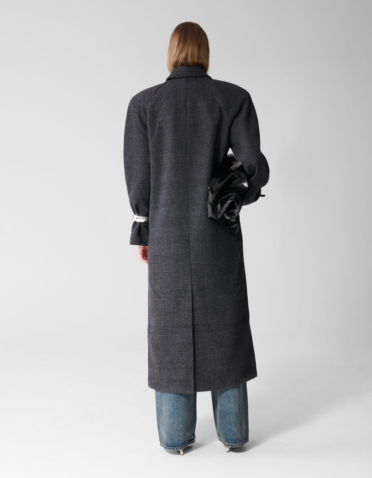 Oversized Karo Jacke Dunkelgrau SHOEBY WOMEN