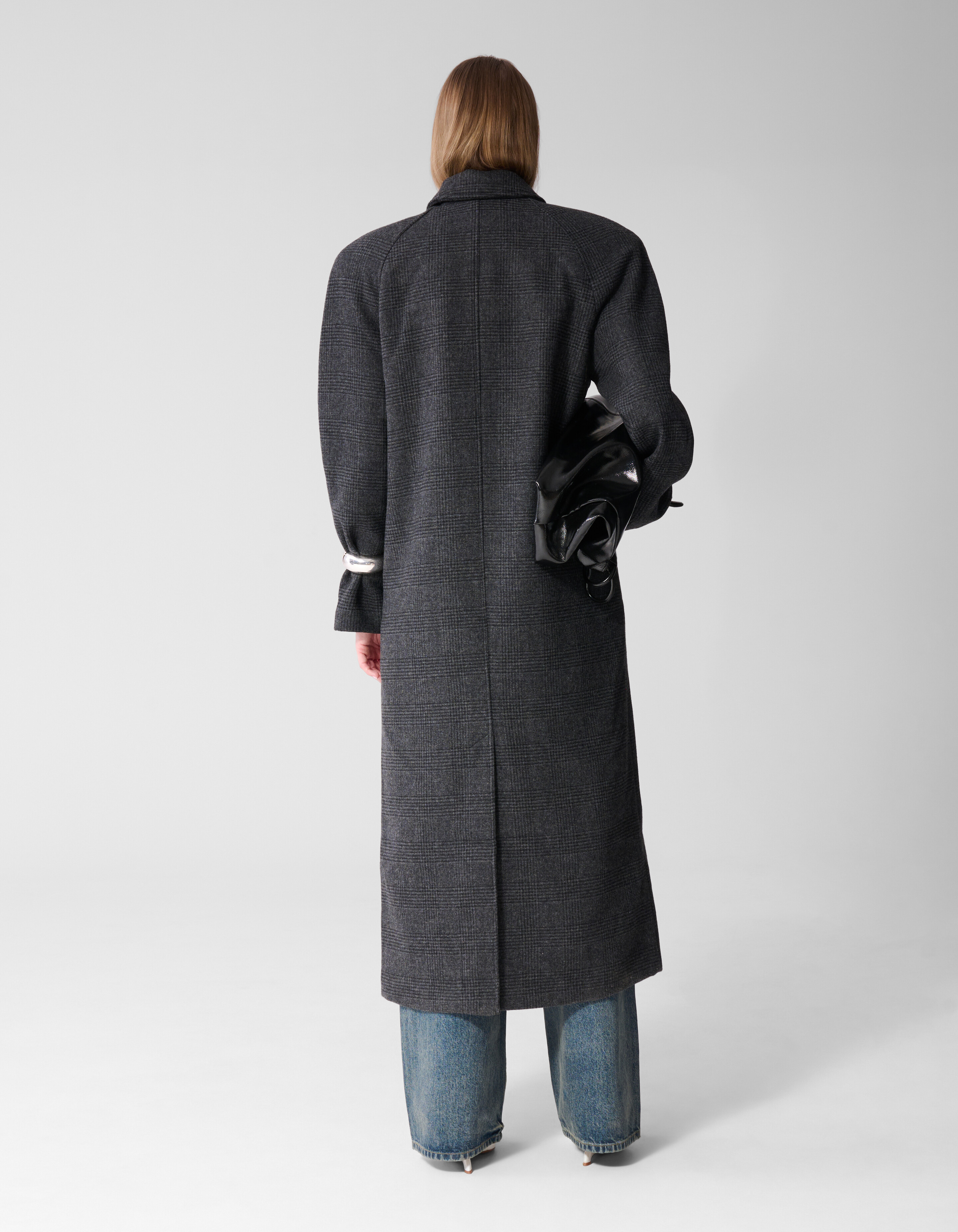 Oversized Karo Jacke Dunkelgrau SHOEBY WOMEN
